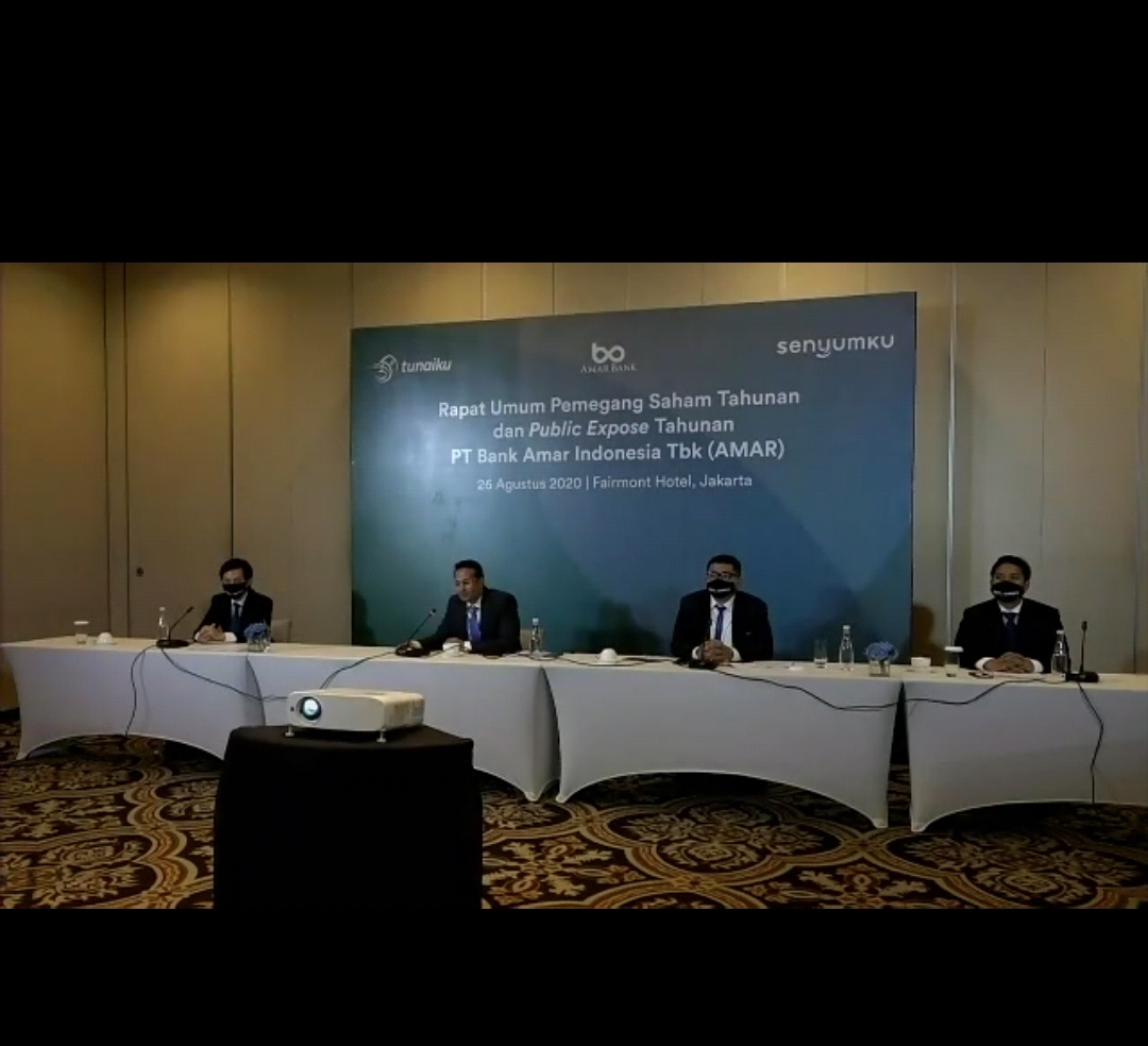 Tangkapan layar public expose secara daring Amar Bank