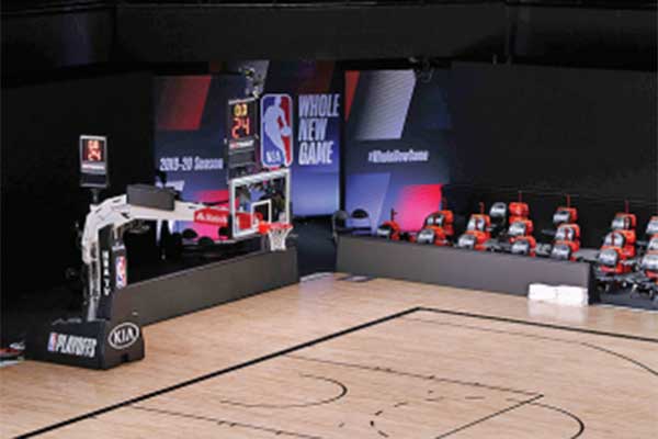  Suasana Stadion AdventHealth yang kosong di ESPN Wide World of Sports Complex, Florida, Amerika Serikat