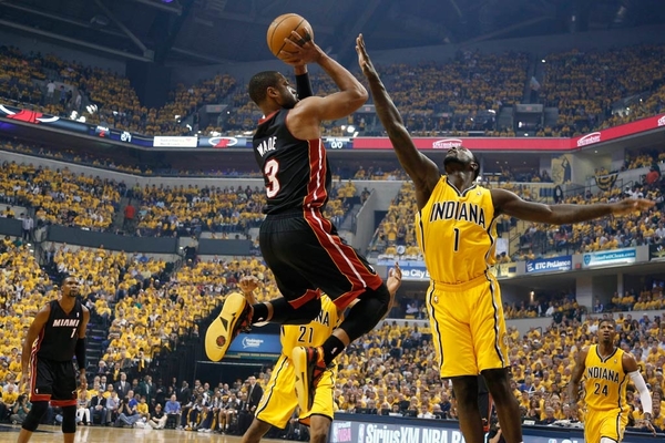 Ilustrasi -- Pertandingan Indiana Pacers vs Miami Heat, Mei 2014