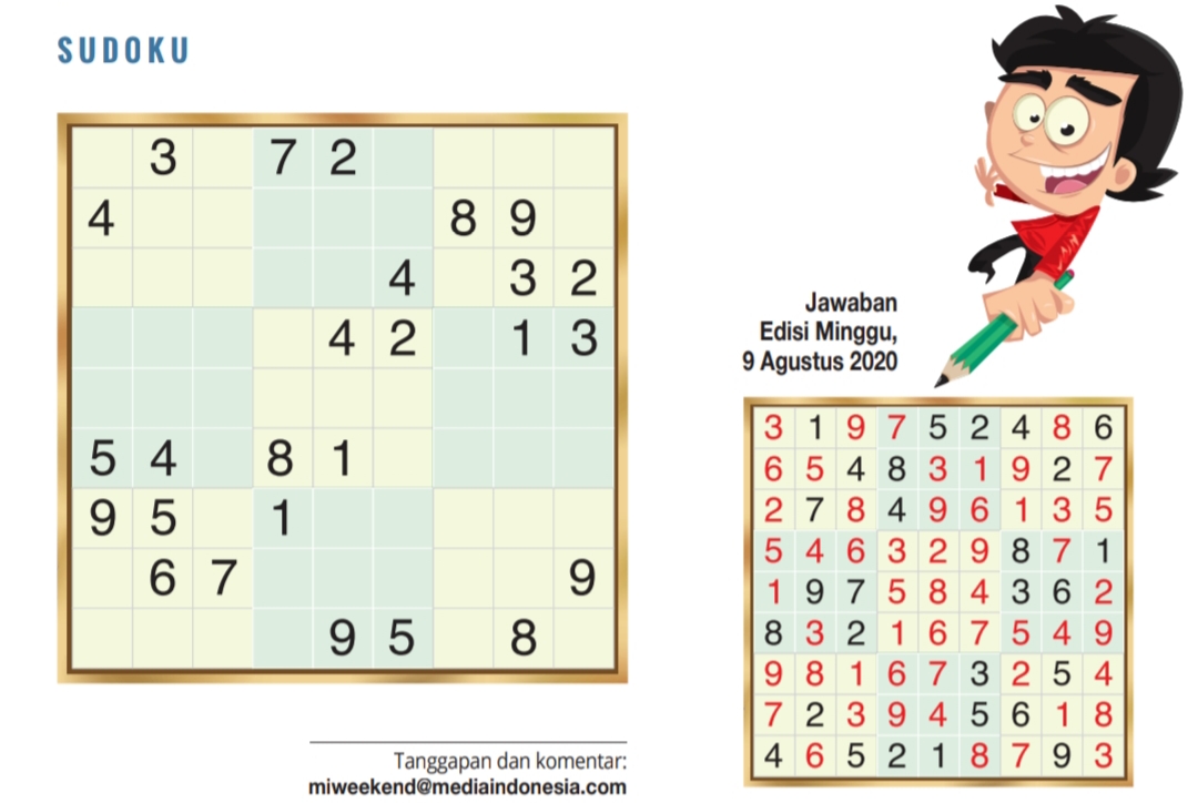 Sudoku Edisi 16 Agustus 2020
