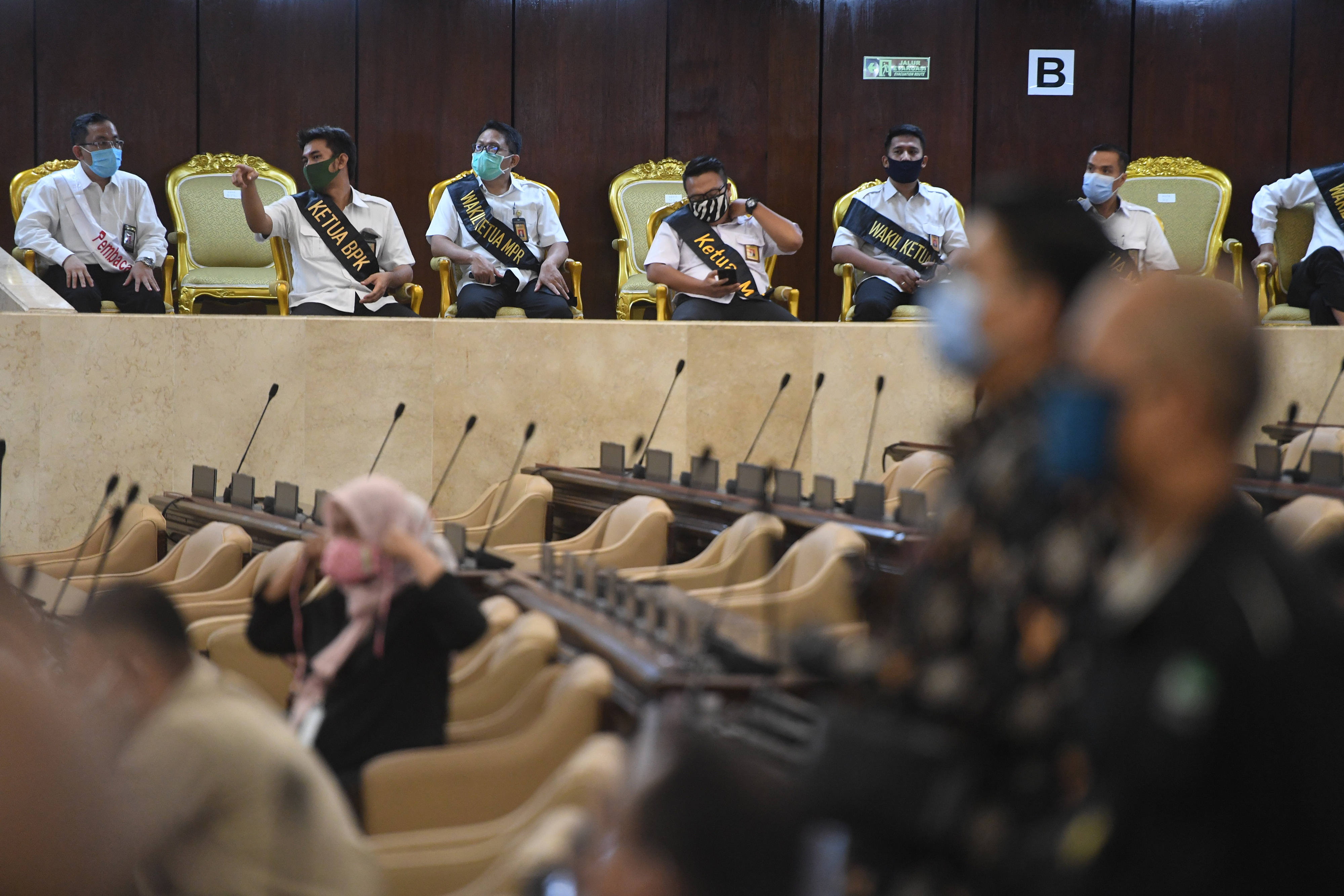 Geladi sidang tahunan MPR dan pidato kenegaraan presiden di Kompleks Parlemen, Senayan, Jakarta, Rabu (12/8/2020). 