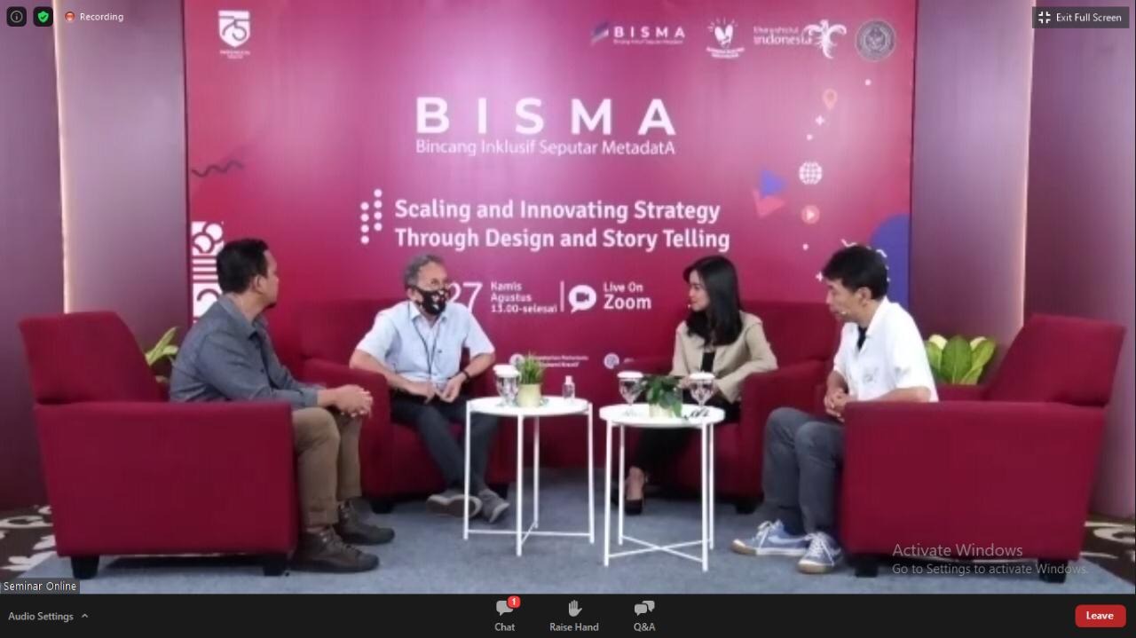 Kemenparekraf/Baparekraf menggelar seminar daring Bincang Inklusif Seputar Metadata (BISMA).