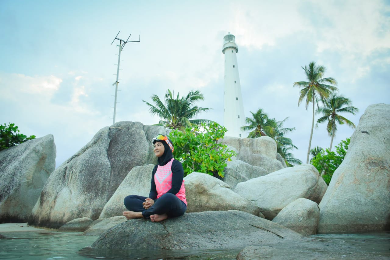   Tempuh Pulau Lengkuas, Ibu Melati Ajak Wisatawan Eksplor Wisata Babel