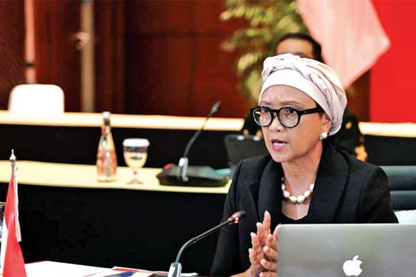 Menteri Luar Negeri RI Retno Marsudi berbicara di Konferensi Tingkat Menteri Luar Biasa (KTM-LB) 