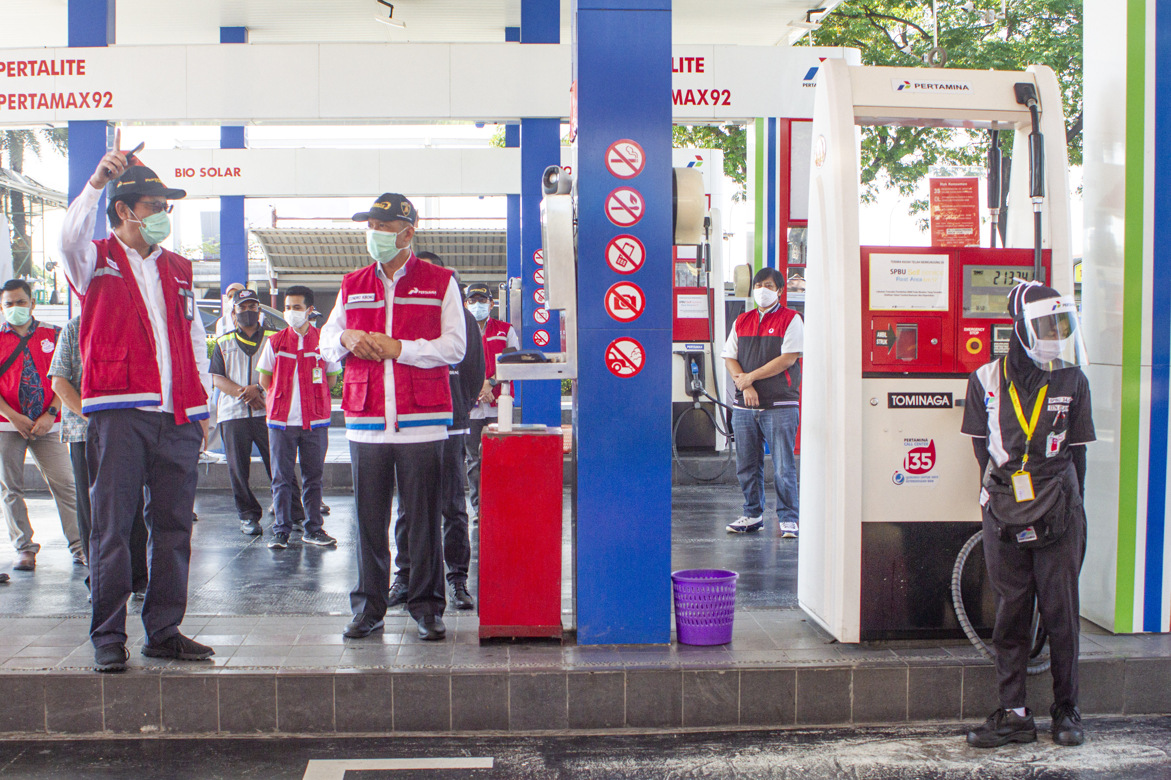 Ilustrasi  SPBU di Rest Area KM 57, Karawang, Jawa Barat, Rabu (20/5/2020). 