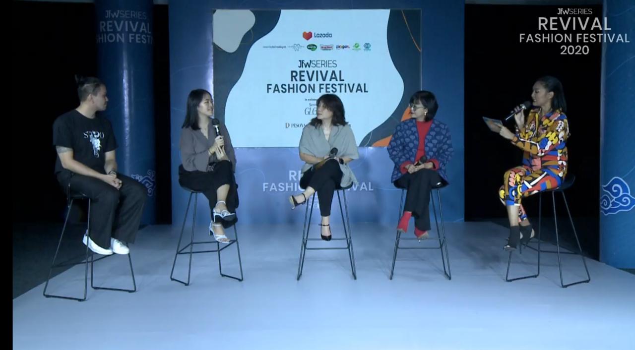 Tangkapan layar suasana Konferensi Pers Jakarta Fashion Weeks 2020 yang dilakukan secara daring, Jumat (7/8/2020)