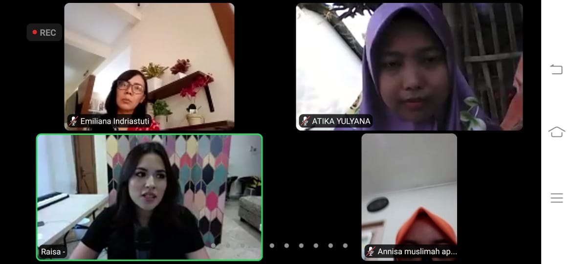 Raisa Andriana dalam forum virtual bersama Gita Bahana Nusantara