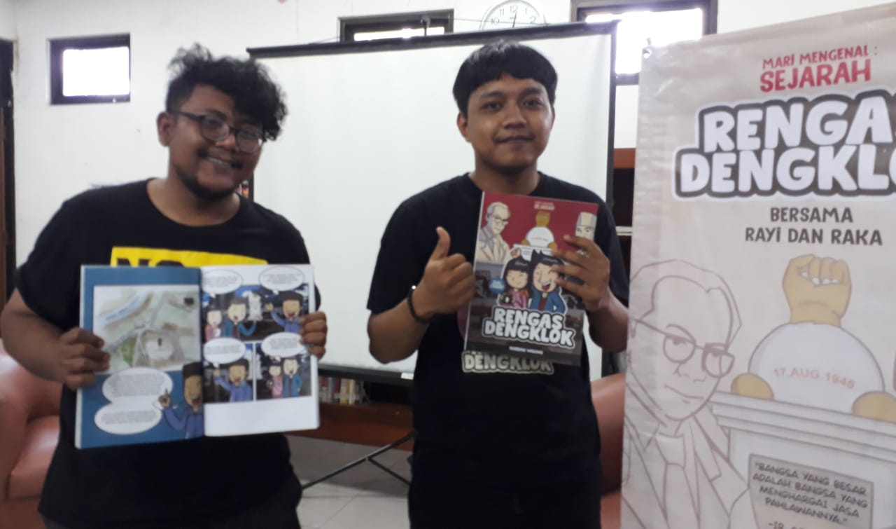 Illustrator Cerita Bergambar Rengasdengklok Nurbani Wibowo (Kanan)  dan Penulis Buku Sejarah Rengasdengklok Undercover Yuda Febrian (Kiri)
