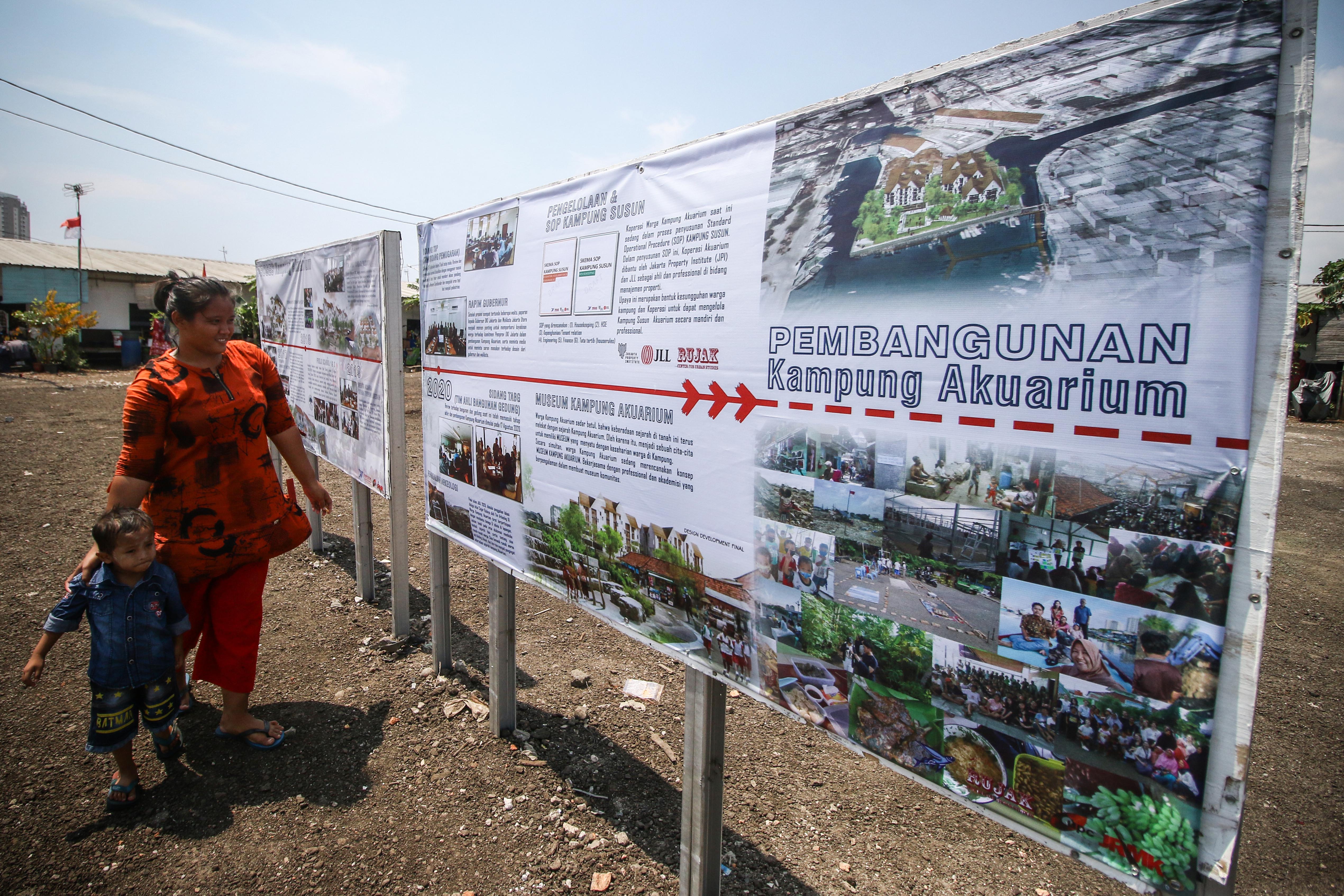 Pembangunan rumah susun di kampung Akuarium, Jakarta Utara