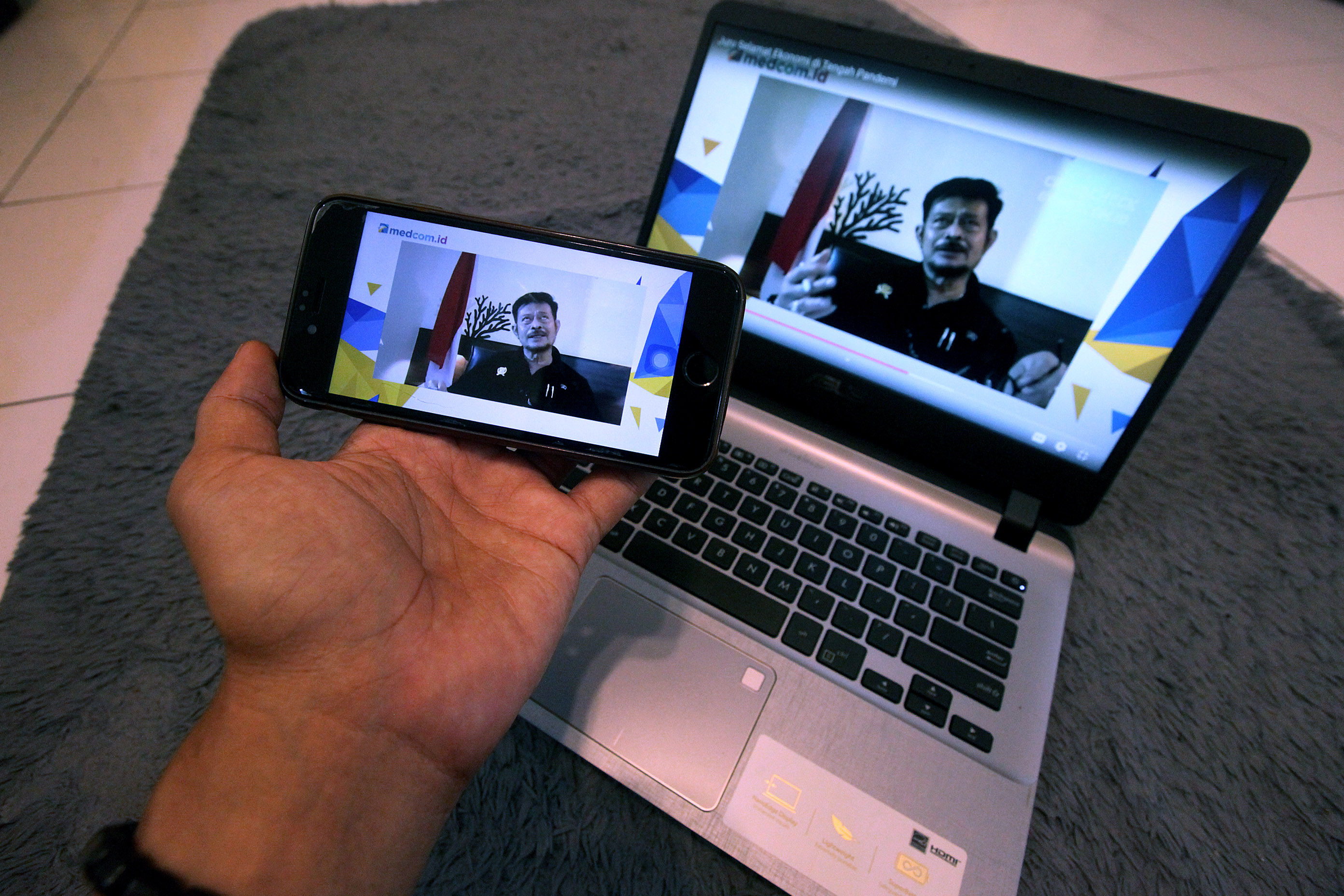 Menteri Pertanian Syahrul Yasin Limpo di acara Cross Check from Home Medcom.id bertajuk Juru Selamat Ekonomi di Tengah Pandemi, kemarin.