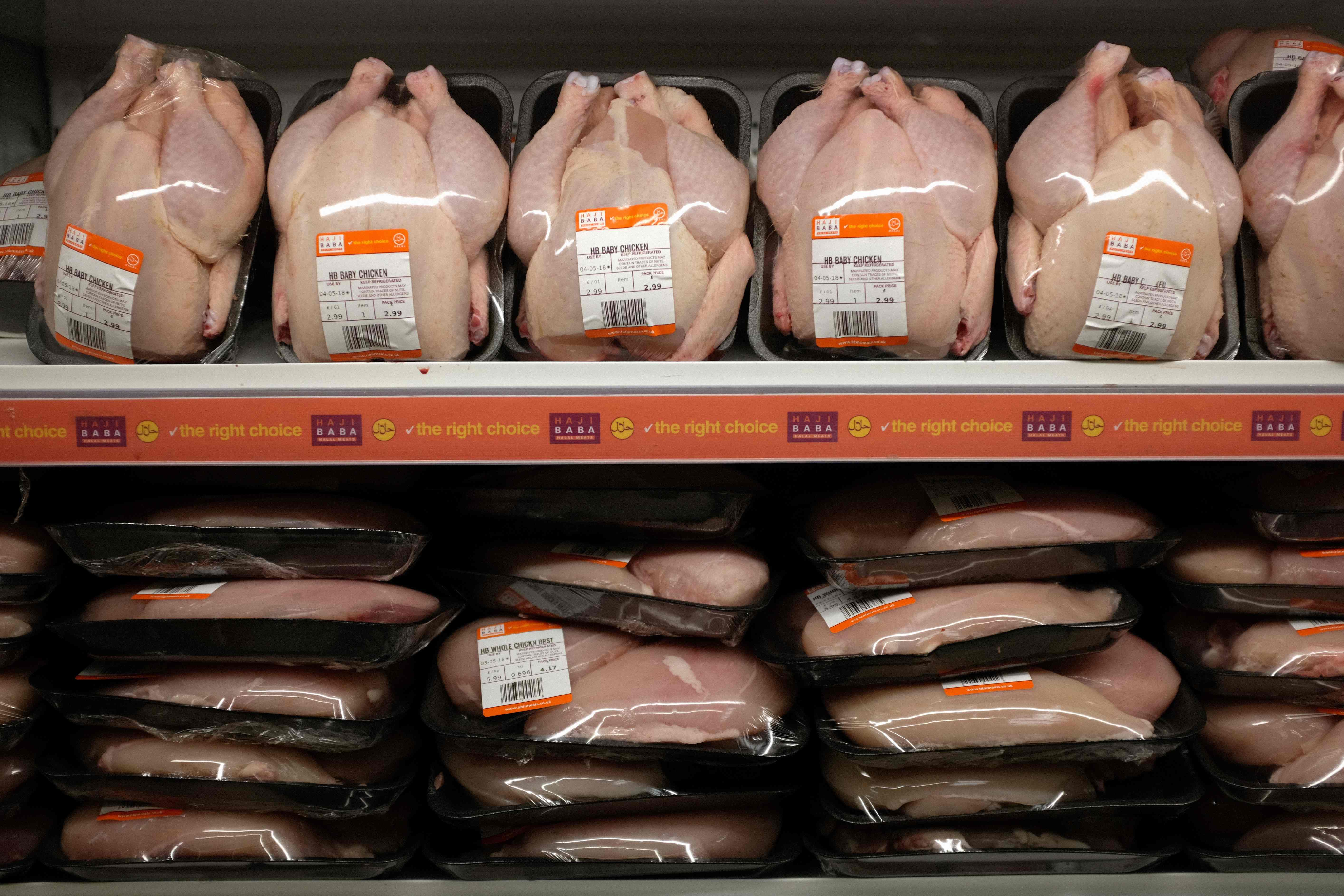 Ilustrasi ayam yang dijual di supermarket