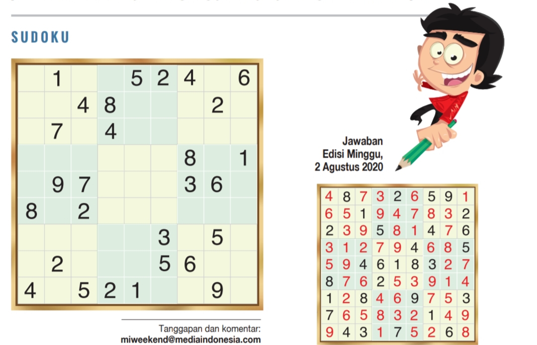 Sudoku Edisi 9 Agustus 2020