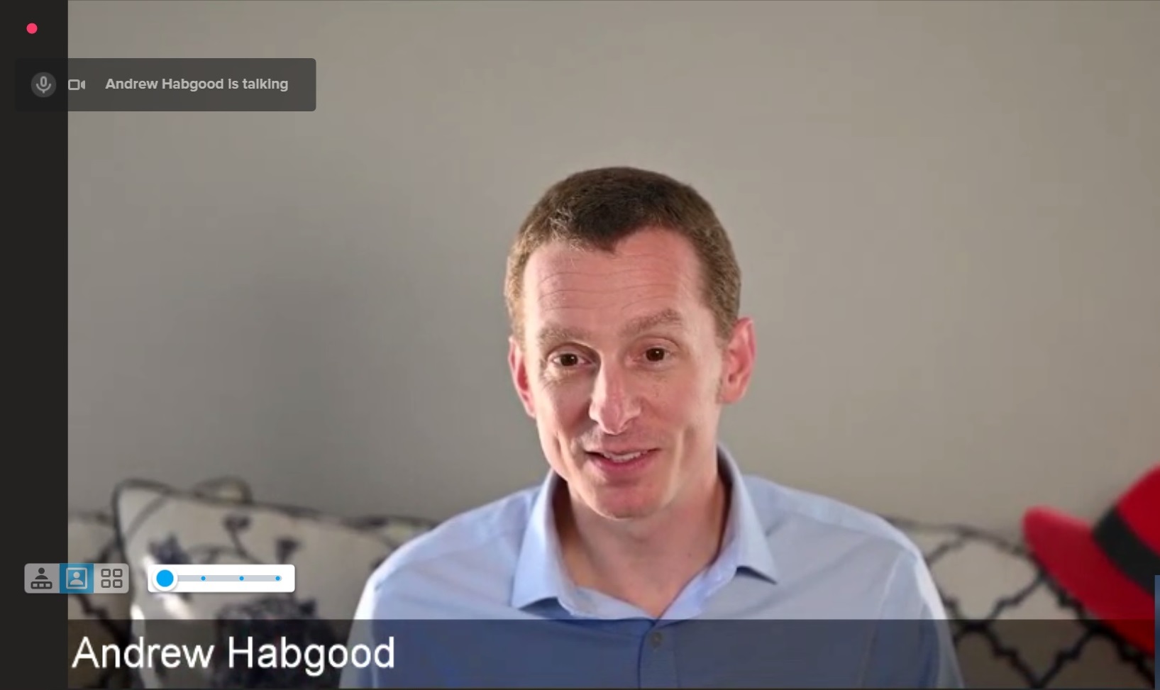 Senior director, partners and alliances, Red Hat Asia Pacific, Andrew Habgood memberi keterangan secara virtual.