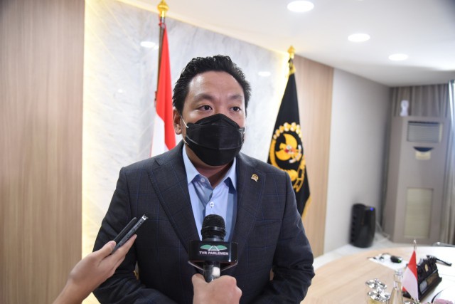 Wakil Ketua BKSAP DPR RI Charles Honoris seusai acara Inter-Parliamentary Union (IPU) 5th World Conference of Speakers of Parliament.