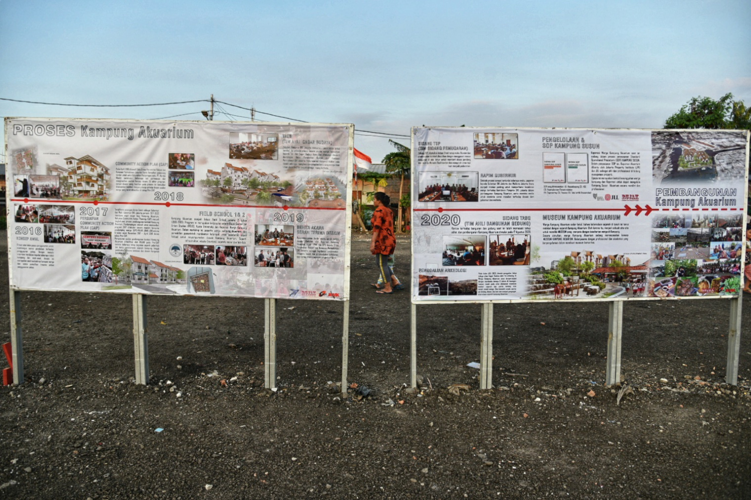 Aktivitas warga di Kampung Akuarium, Penjaringan, Jakarta Utara (18/8/2020)