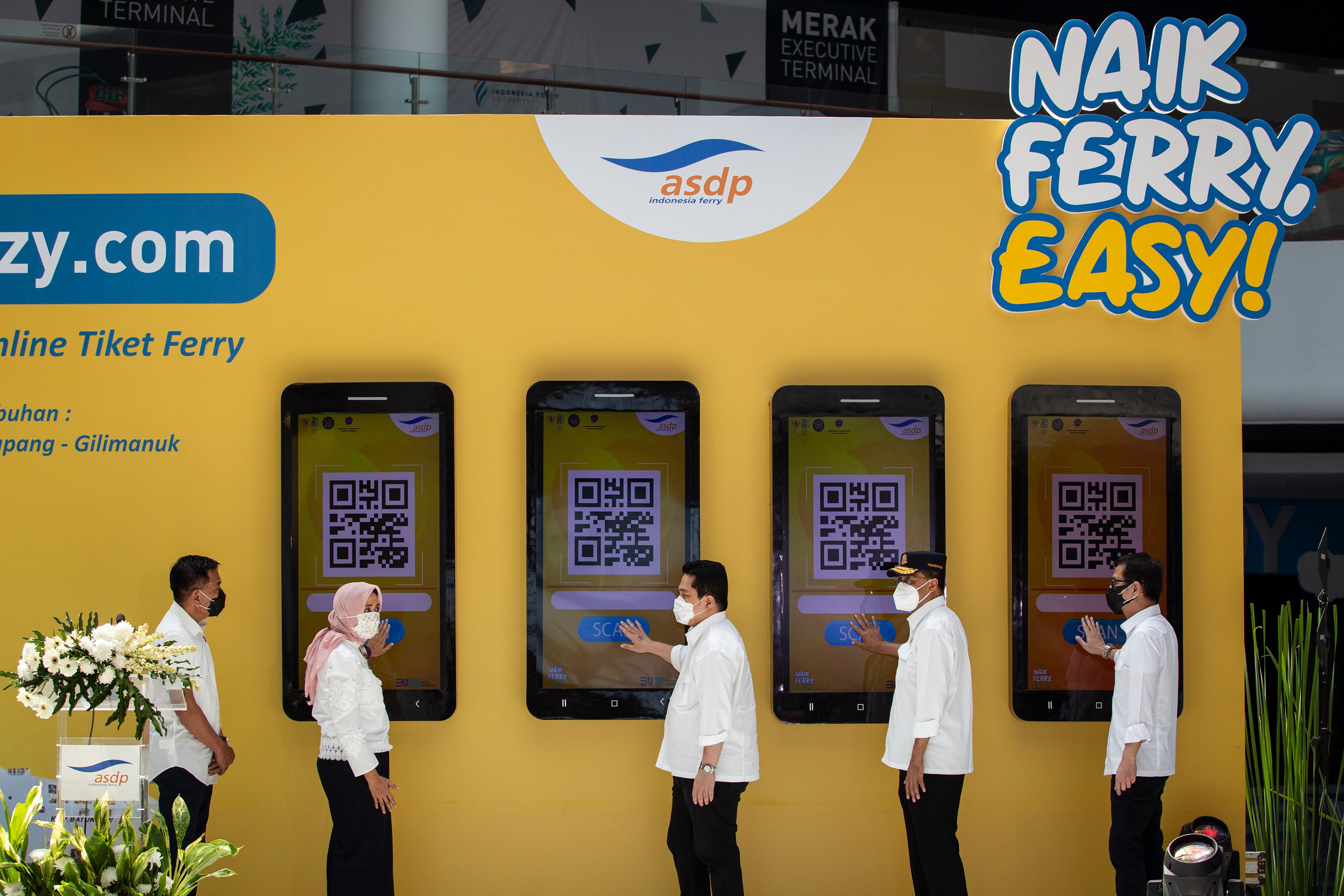 Peluncuran aplikasi Ferizy di Pelabuhan Merak, Banten, Sabtu (25/7).