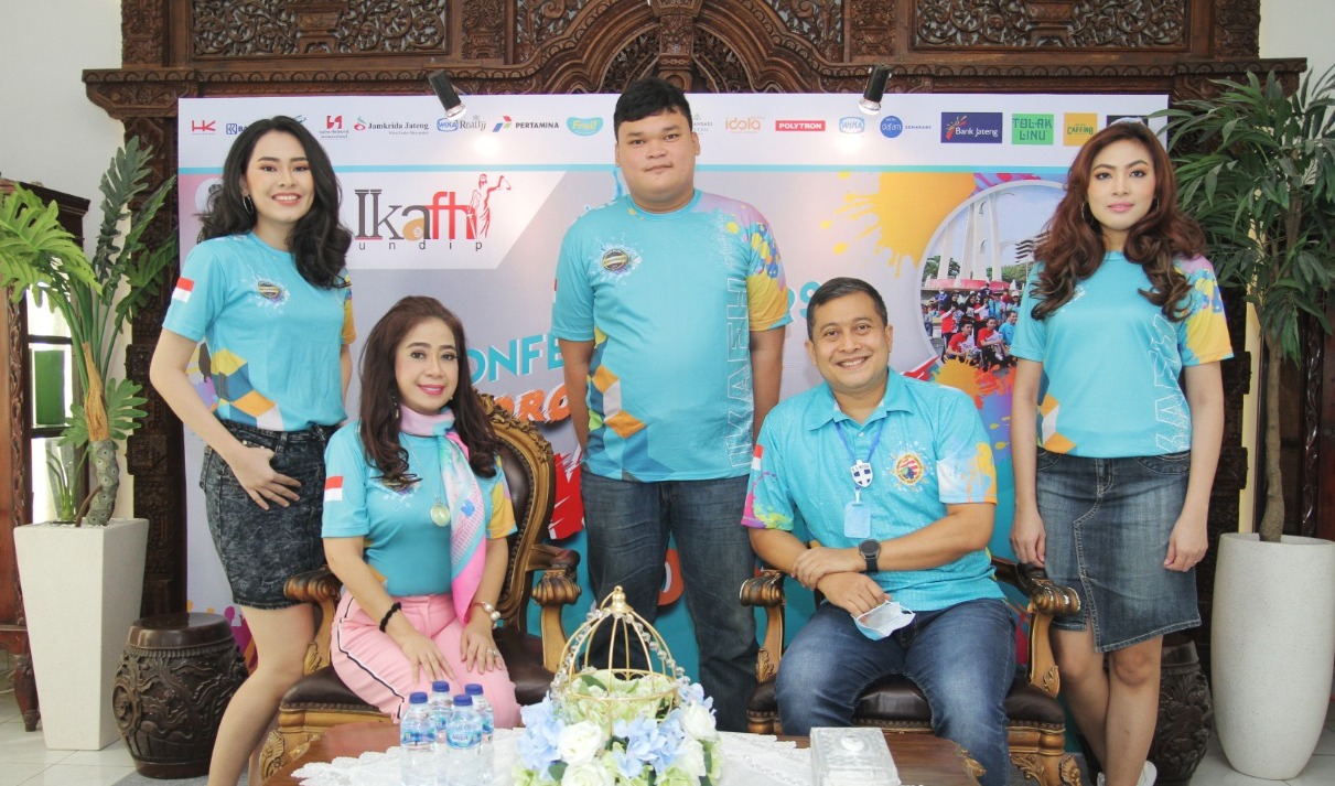 Jumpa pers Diponegoro Fun Run Virtual 2020 di OH Center, Jakarta Selatan, Sabtu (15/8). 