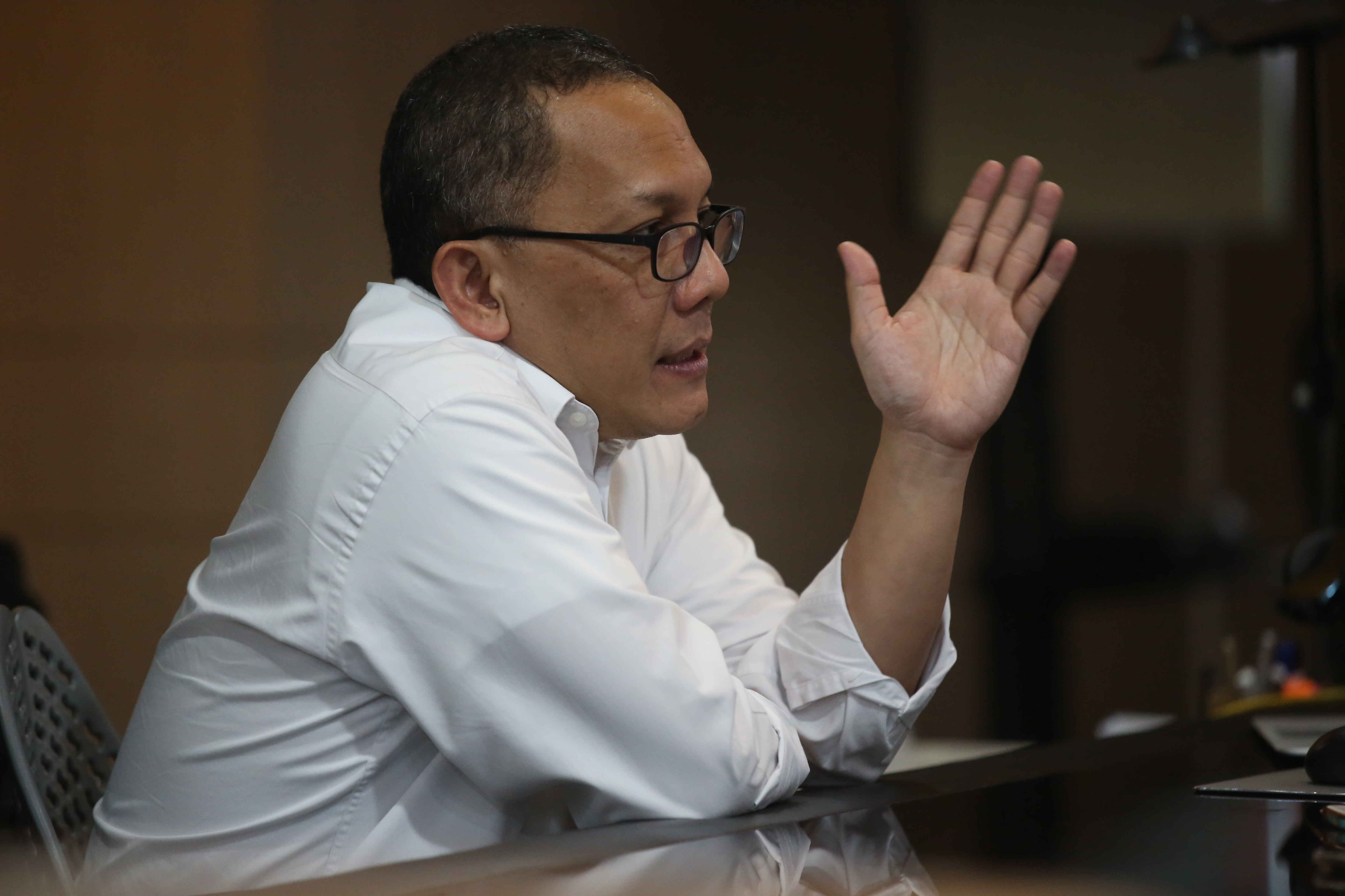 Kepala Lembaga Ilmu Pengetahuan Indonesia ( LIPI) Laksana Tri Handoko di Kantor LIPI