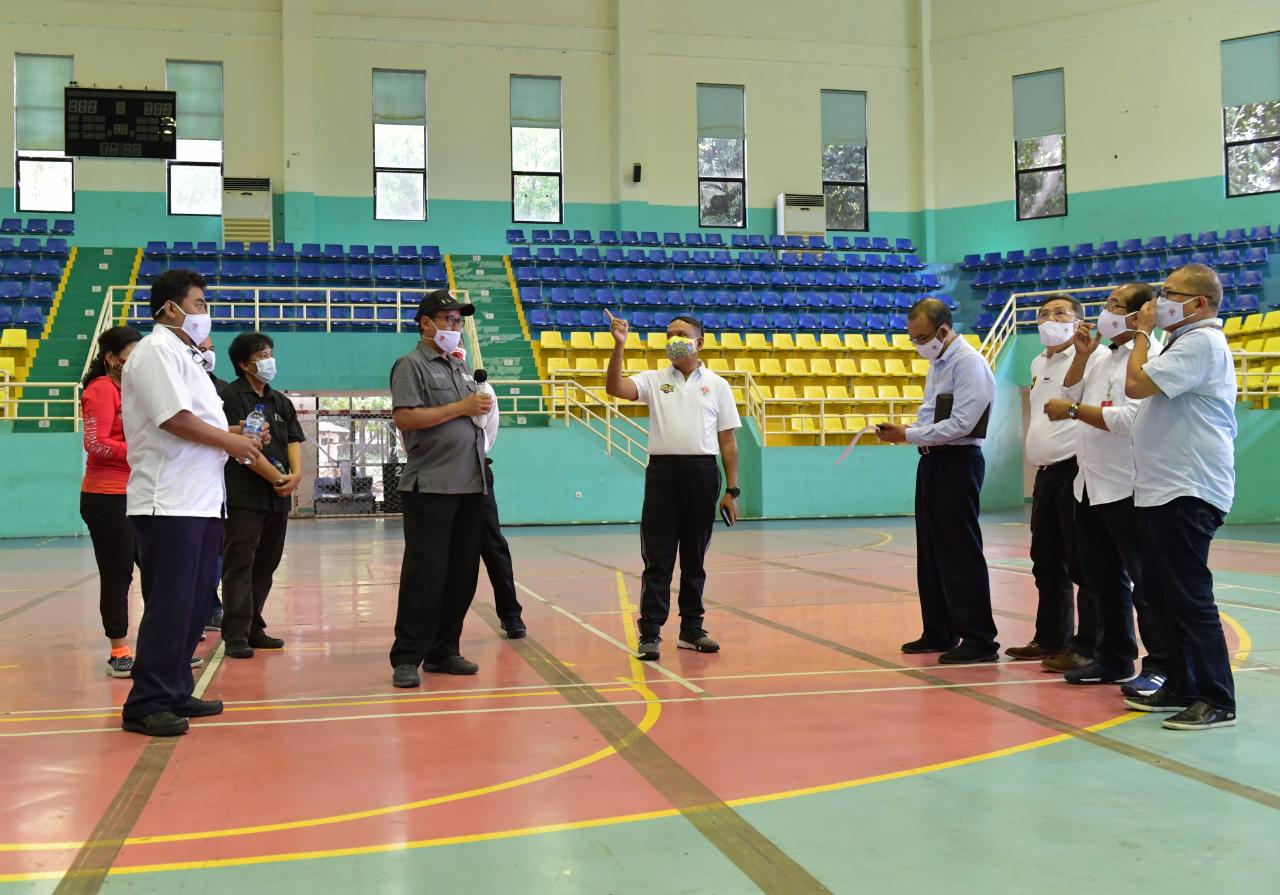 Menpora Zainudin Amali saat meninjau persiapan Haornas 2020