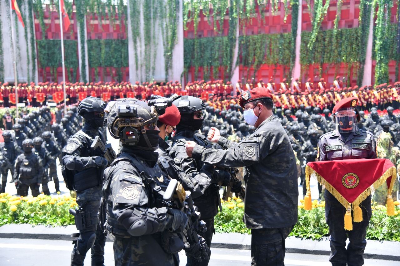 Budi Gunawan memimpin langsung acara dimulai pembaruan STIN di Kampus STIN di Sentul, Bogor, Jawa Barat, Rabu (9/9).