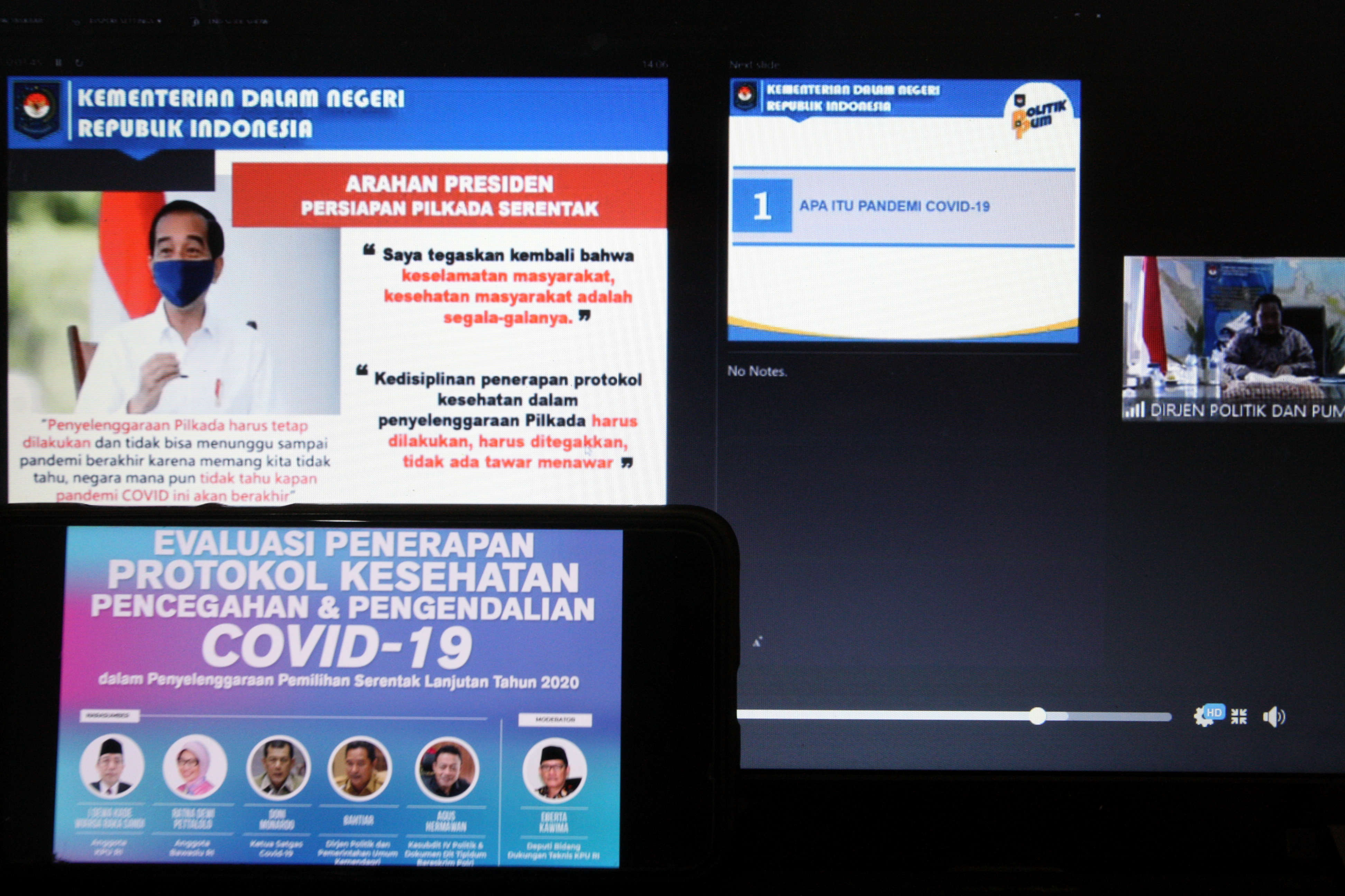Webinar evaluasi penerapan protokol kesehatan di Pilkada.