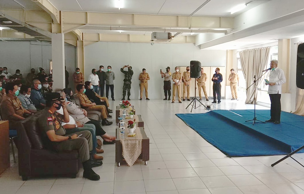  Wakil Gubernur Sumsel Mawardi Yahya saat menyampaikan alasan penutupan Rumah Sehat di JSC Palembang, Selasa (1/9/2020)