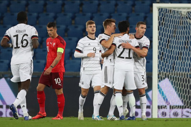 Jerman ditahan seri 1-1 oleh Swiss dalam pertandingan di National League, Senin WIB (7/9)