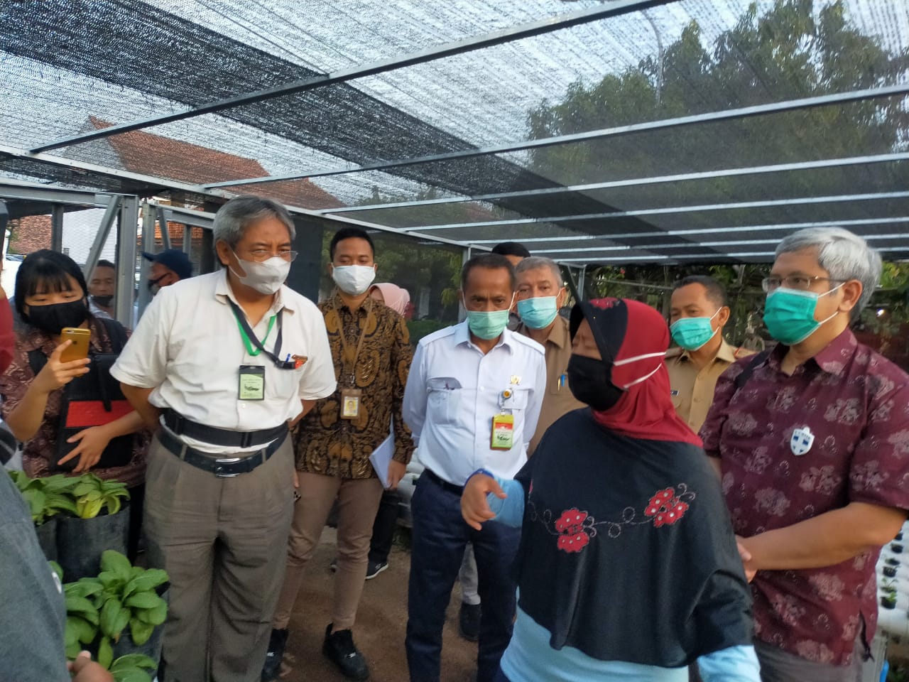 Deputi III Kantor Staf Presiden, Panutan Sulendrakusuma, saat berkunjung ke Kelompok Wanita Tani (KWT) Sumber Rejeki di Cirebon, Jabar.
