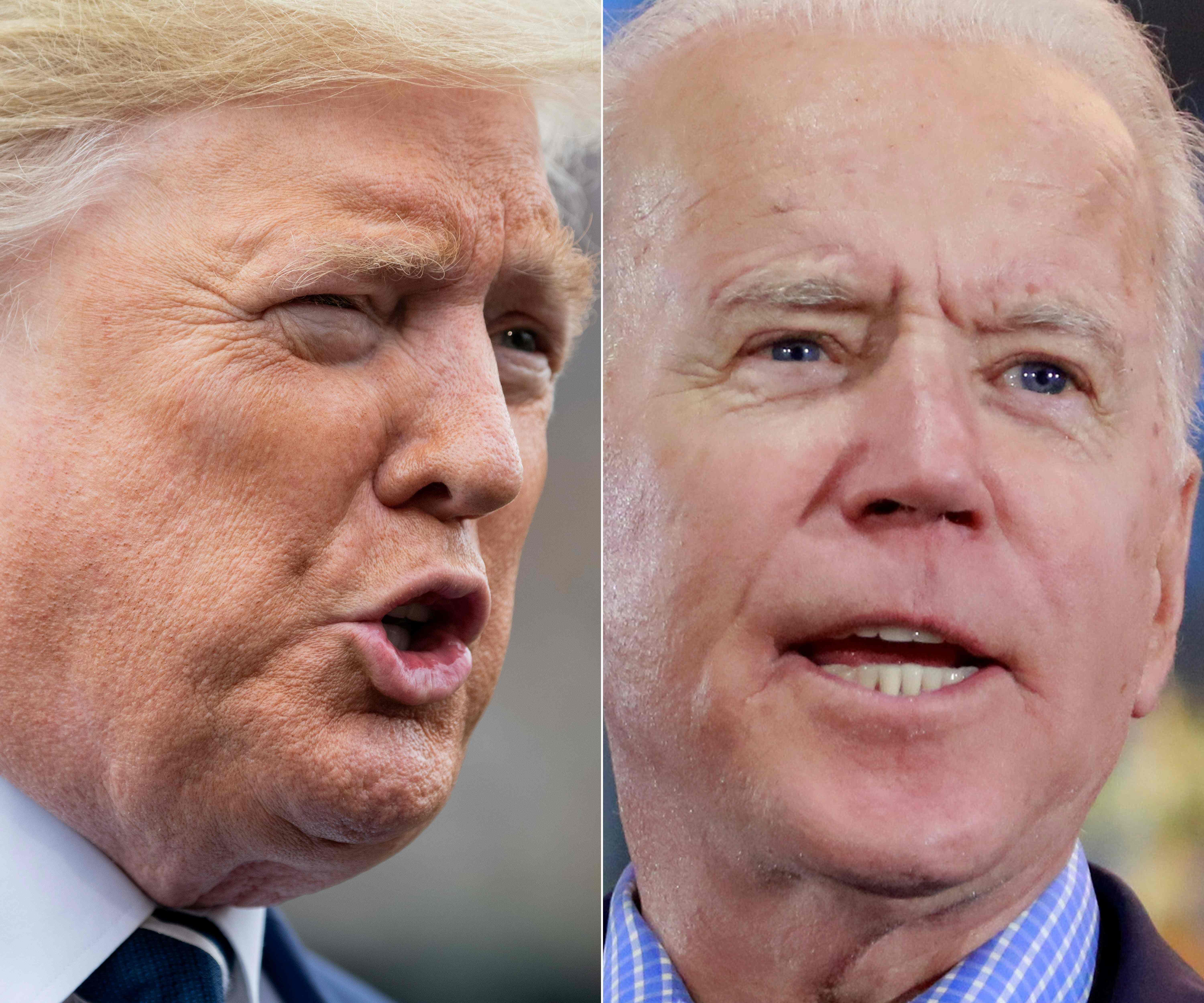 Kombinasi foto yang menampilkan Presiden AS Donald Trump (kiri) dan Joe Biden.