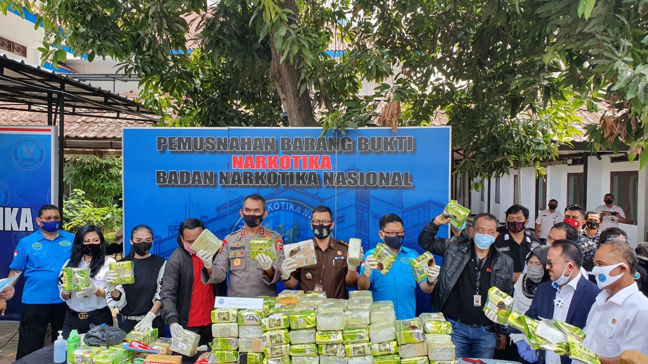Pemusnahan barang bukti narkoba oleh BNN