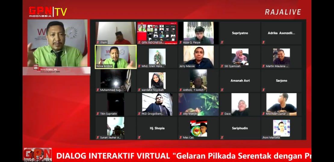 Webinar bertema Gelaran Pilkada Serentak dengan Protokol Kesehatan Ketat Menjalankan Agenda Demokrasi.