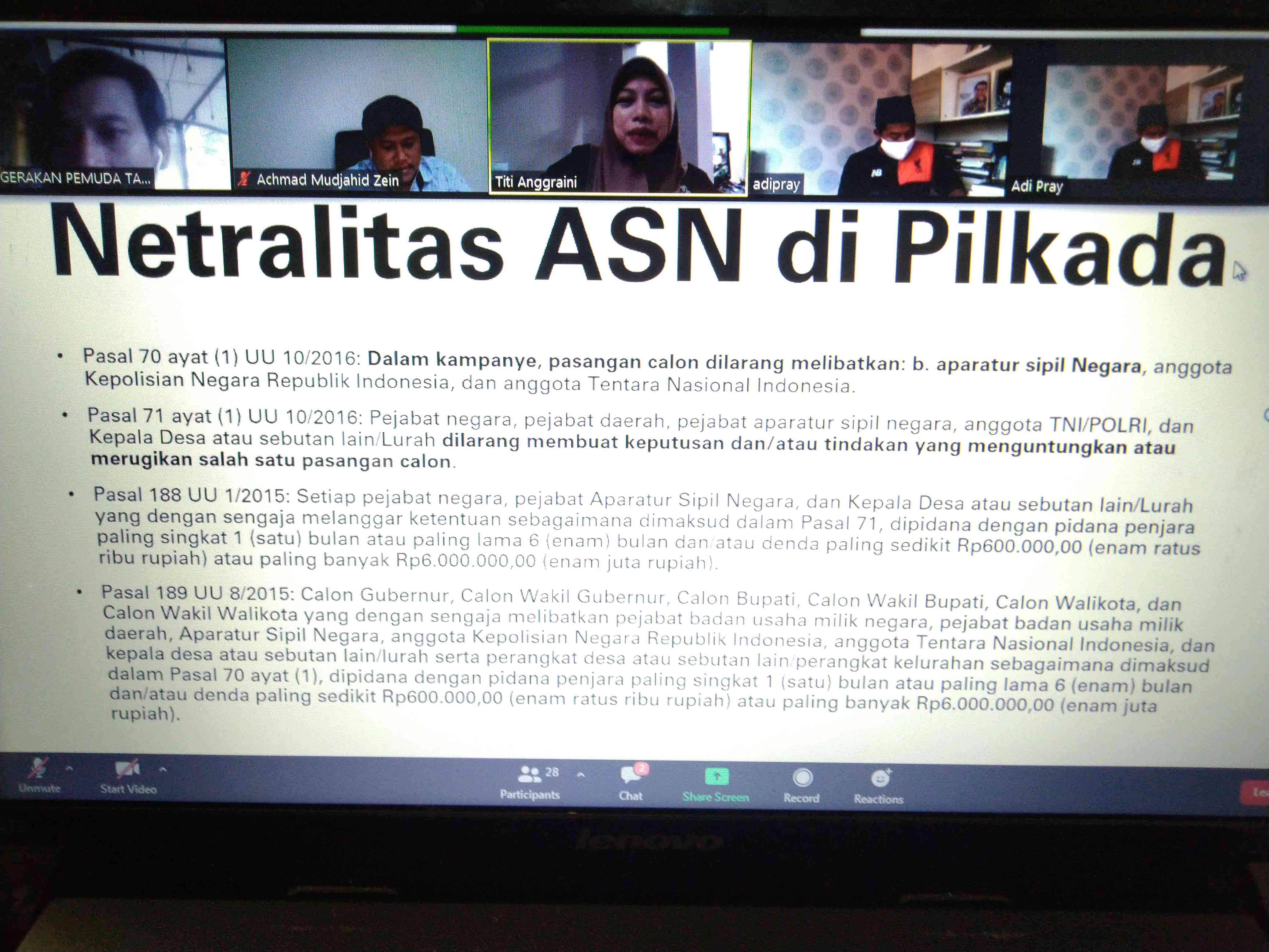 Aturan mengenai netralitas ASN dalam Pilkada