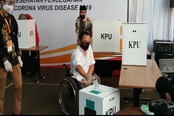 Ilustrasi -- Simulasi pemungutan suara Pilkada 2020