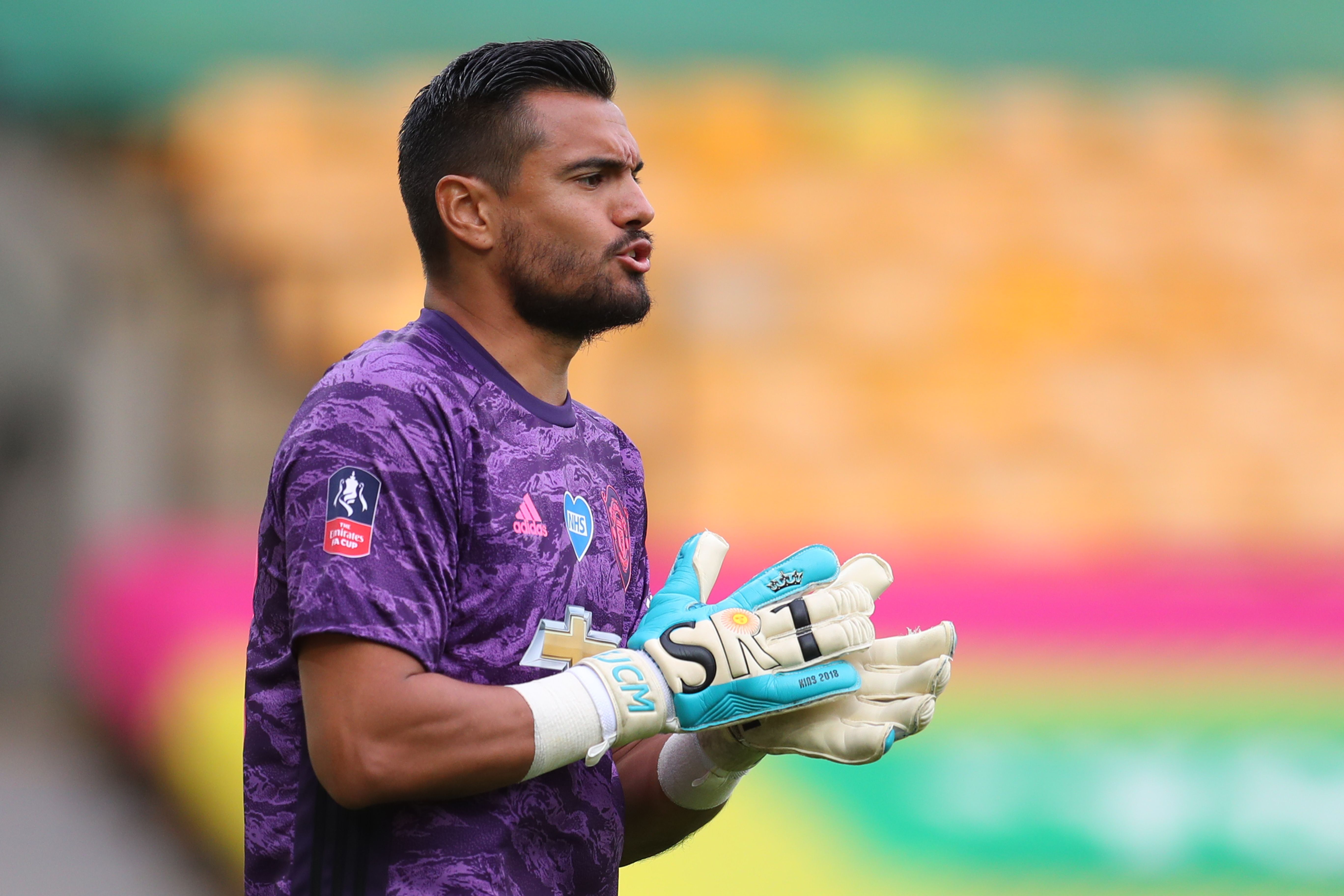 Penjaga gawang Manchester United Sergio Romero