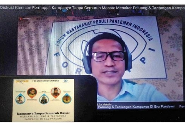 Peneliti Forum Masyarakat Peduli Parlemen Indonesia (Formappi), Lucius Karus, dalam diskusi virtual di Jakarta, kemarin.