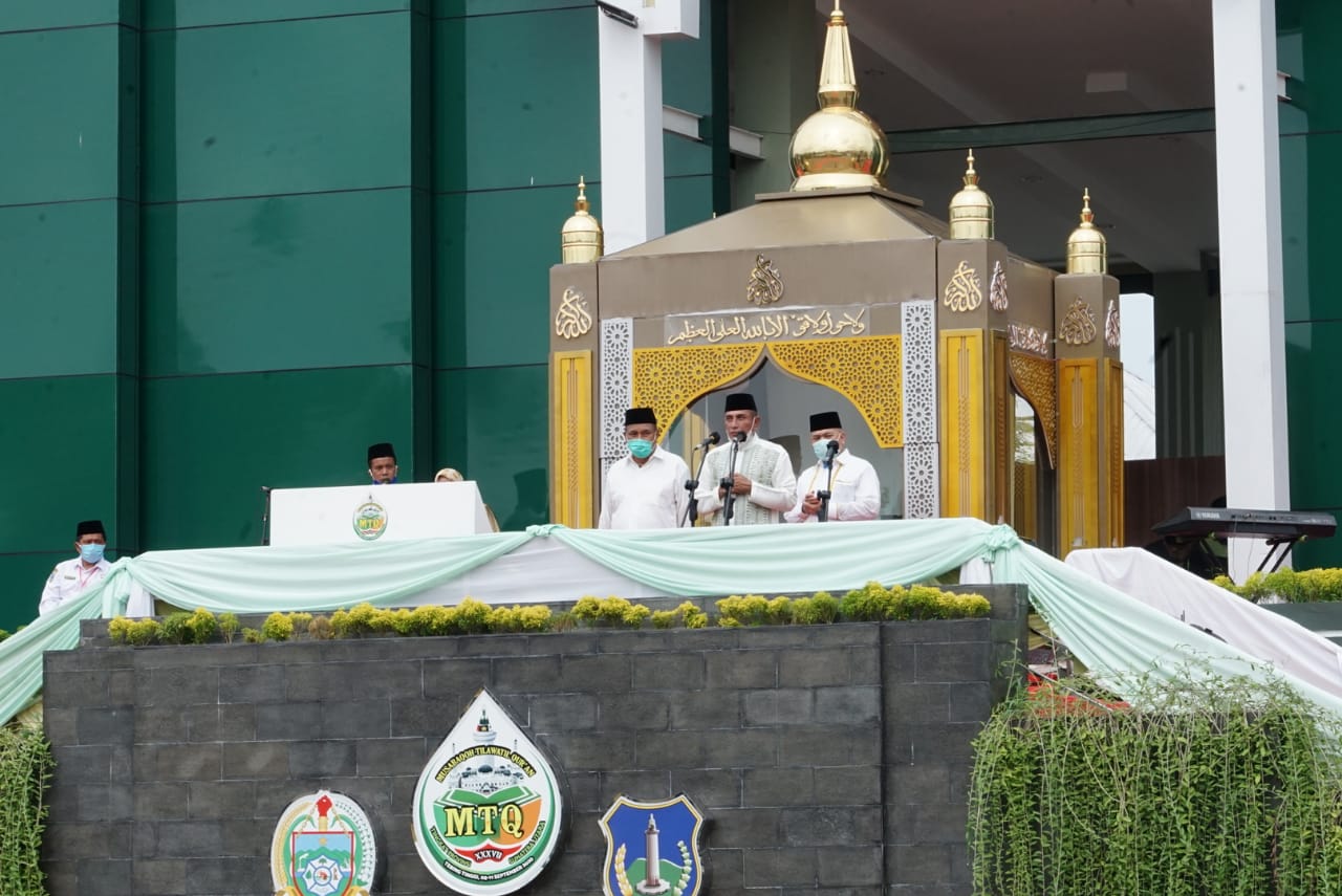 Gubernur Sumut Edy Rahmayadi menutup penyelenggaraan MTQ ke-37 Provinsi Sumut.