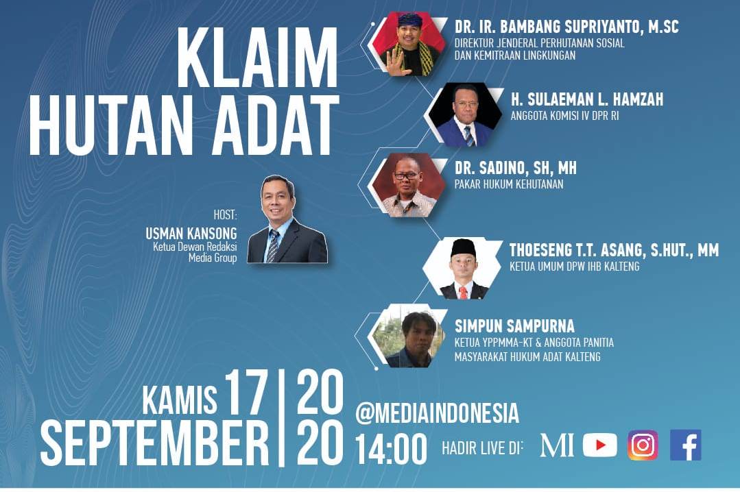 e-Selebaran webinar yang digelar Media Indonesia bertema 'Klaim Hutan Adat'