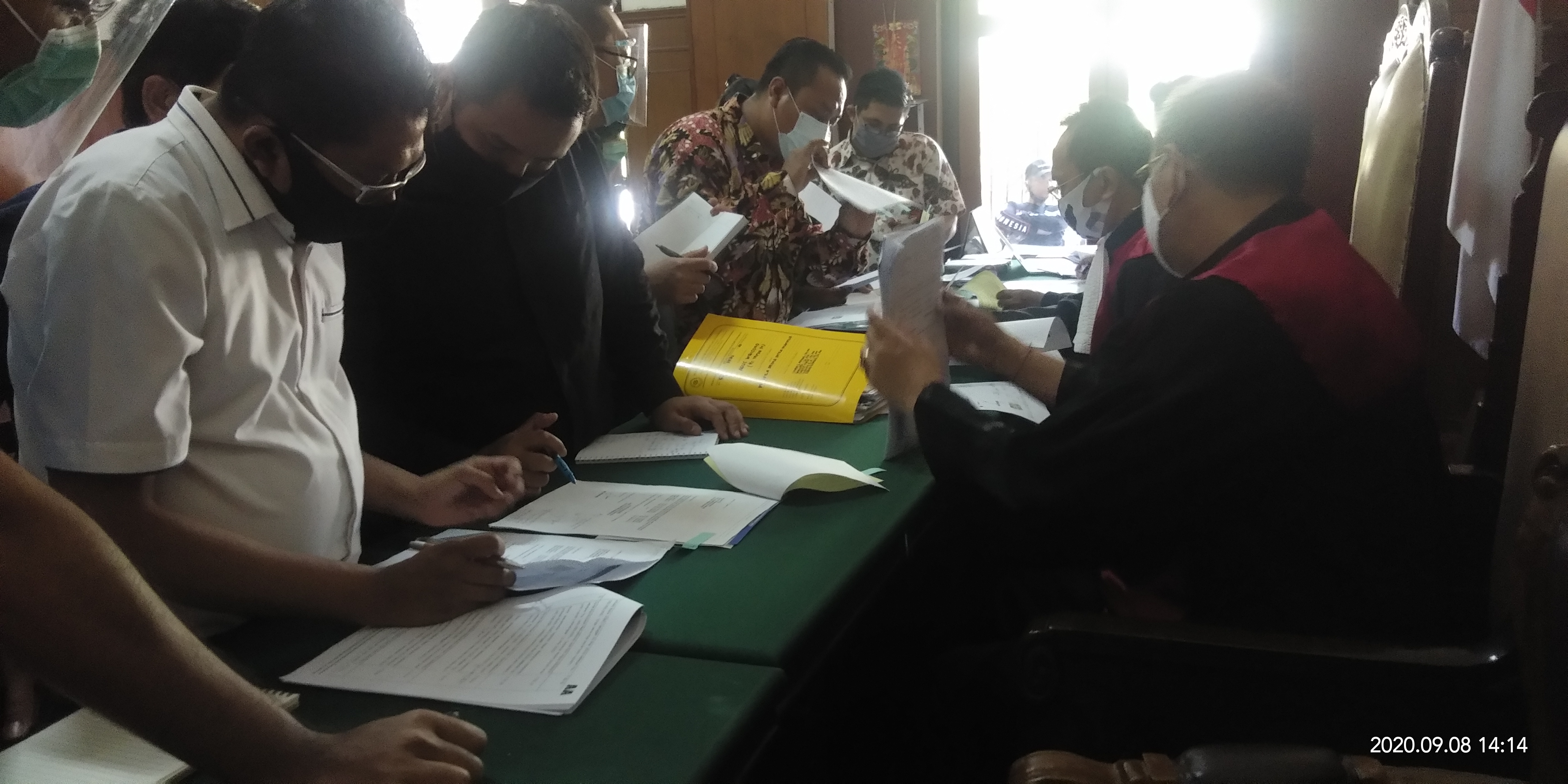 Sidang upaya pemailitan sebuah perusahaan yang berawal dari gagal bayar utang di Pengadilan Negeri Surabaya, Selasa (8/9/2020)