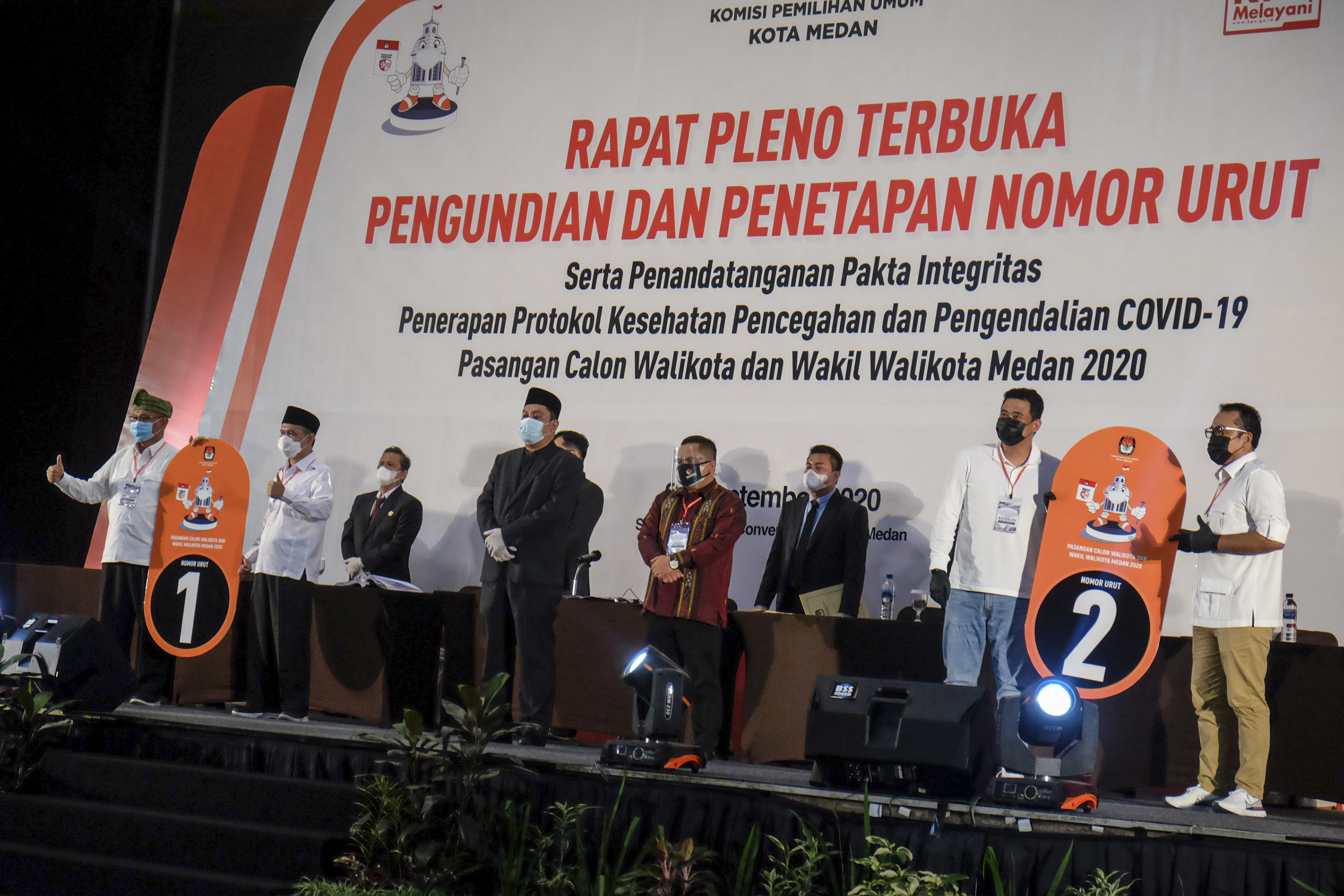 KPU Kota Medan telah menetapkan nomor paslon wali kota Medan dalam Pilkada 9 Desember 2020.