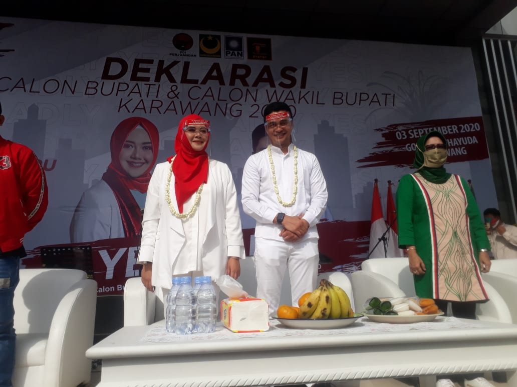 Pasangan  Yesi Karya Lianti- Ahmad Adly Fairuz didukung Koalisi Poros Perjuangan untuk Pilkada Karawang 2020.