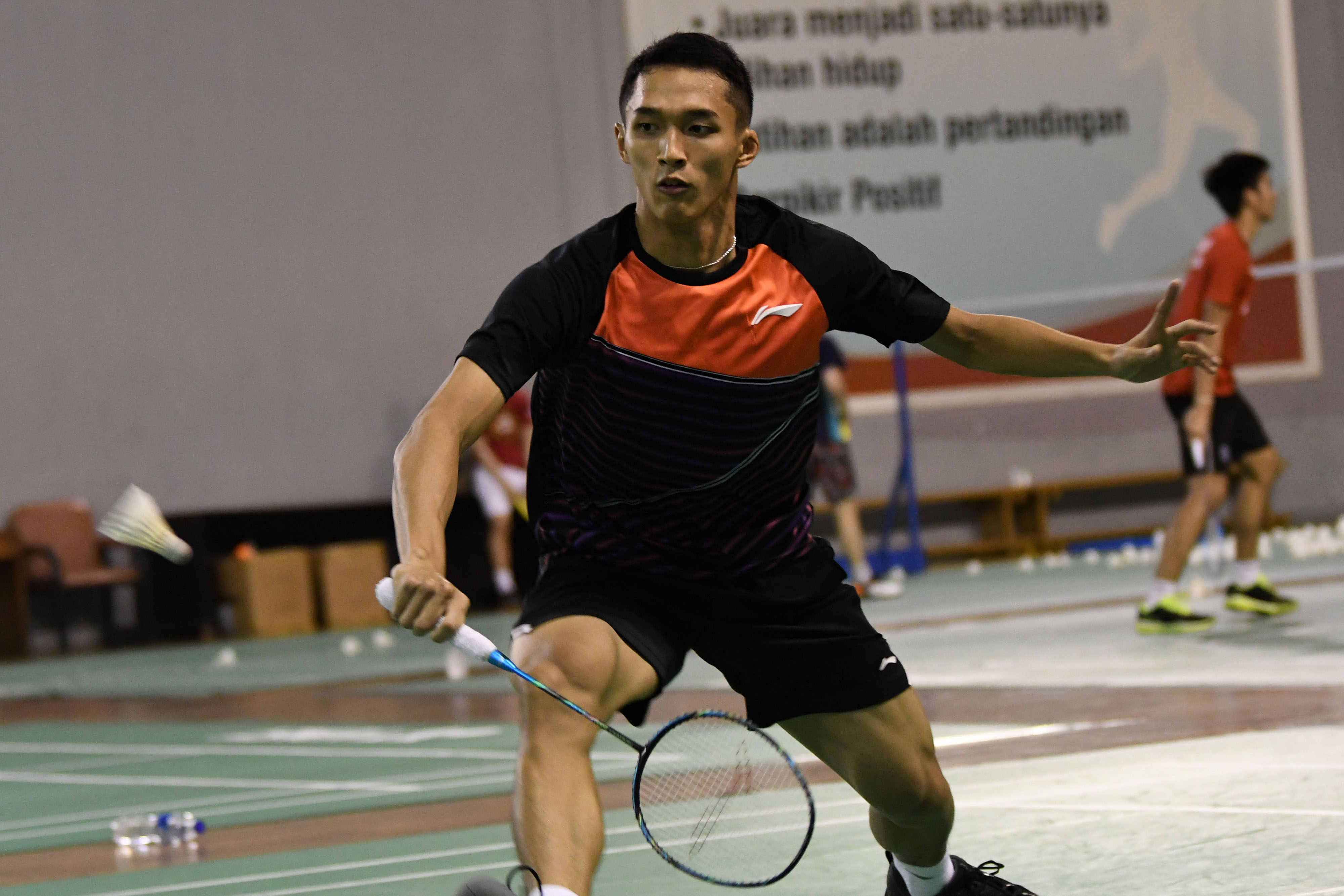 Atlet bulu tangkis Jonatan Christie berlatih di Pelatnas Cipayung