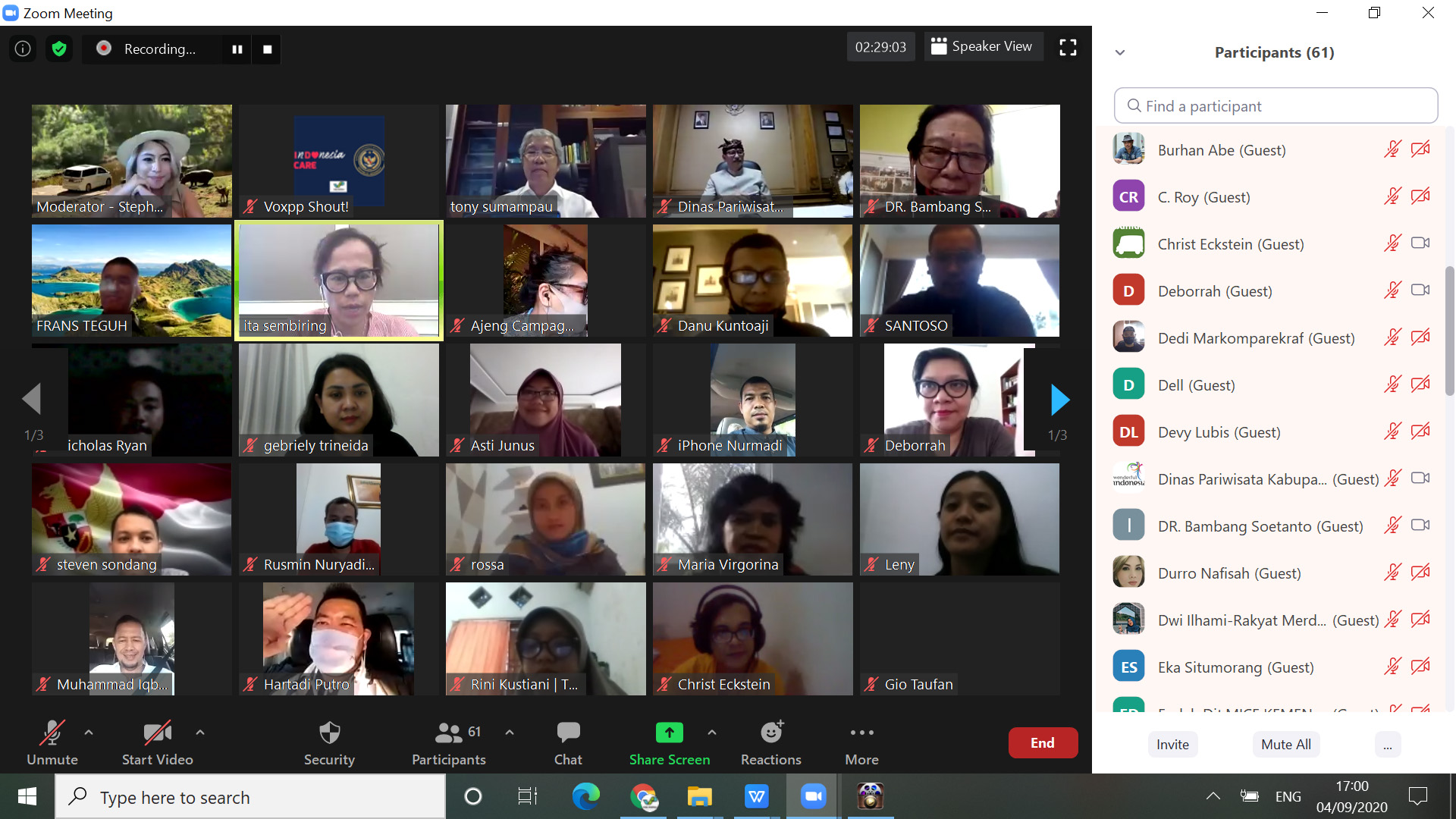 Webinar soal kampanye K4 di Daya Tarik Wisata