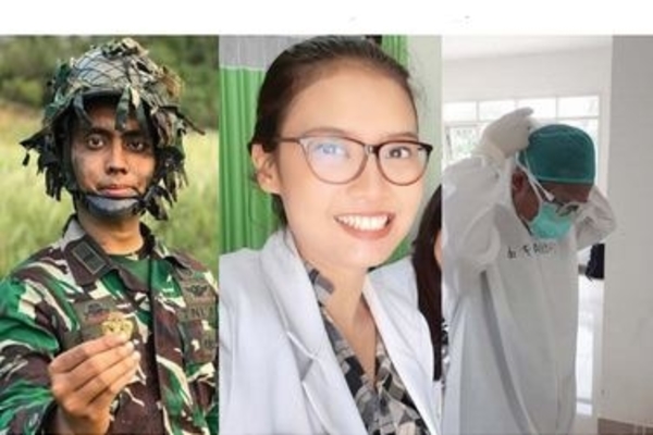 Dokter muda Muhammad Afif Shofwan Fa’iq, Made Pratithi Awidya Sambhawahasti, Fauzan Illavi alumnus Fakultas Kedokteran Universitas Airlangga