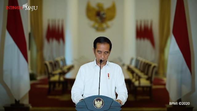 Presiden Joko Widodo menyampaikan orasi kebangsaan secara daring untuk menyambut 9.068 mahasiswa baru UGM, Senin (7/9/2020)