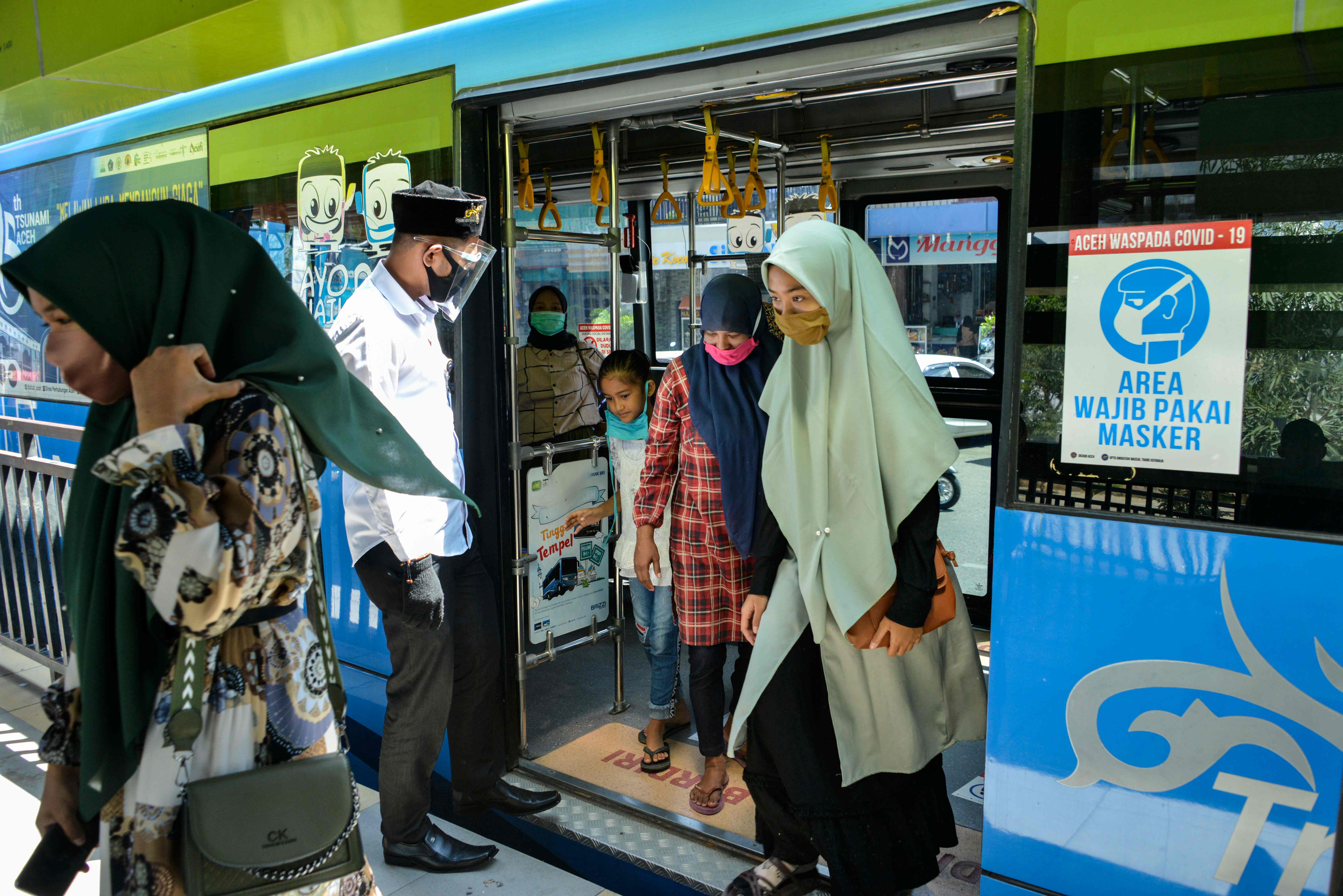 Ilustrasi penerapan protokol kesehatan di Banda Aceh
