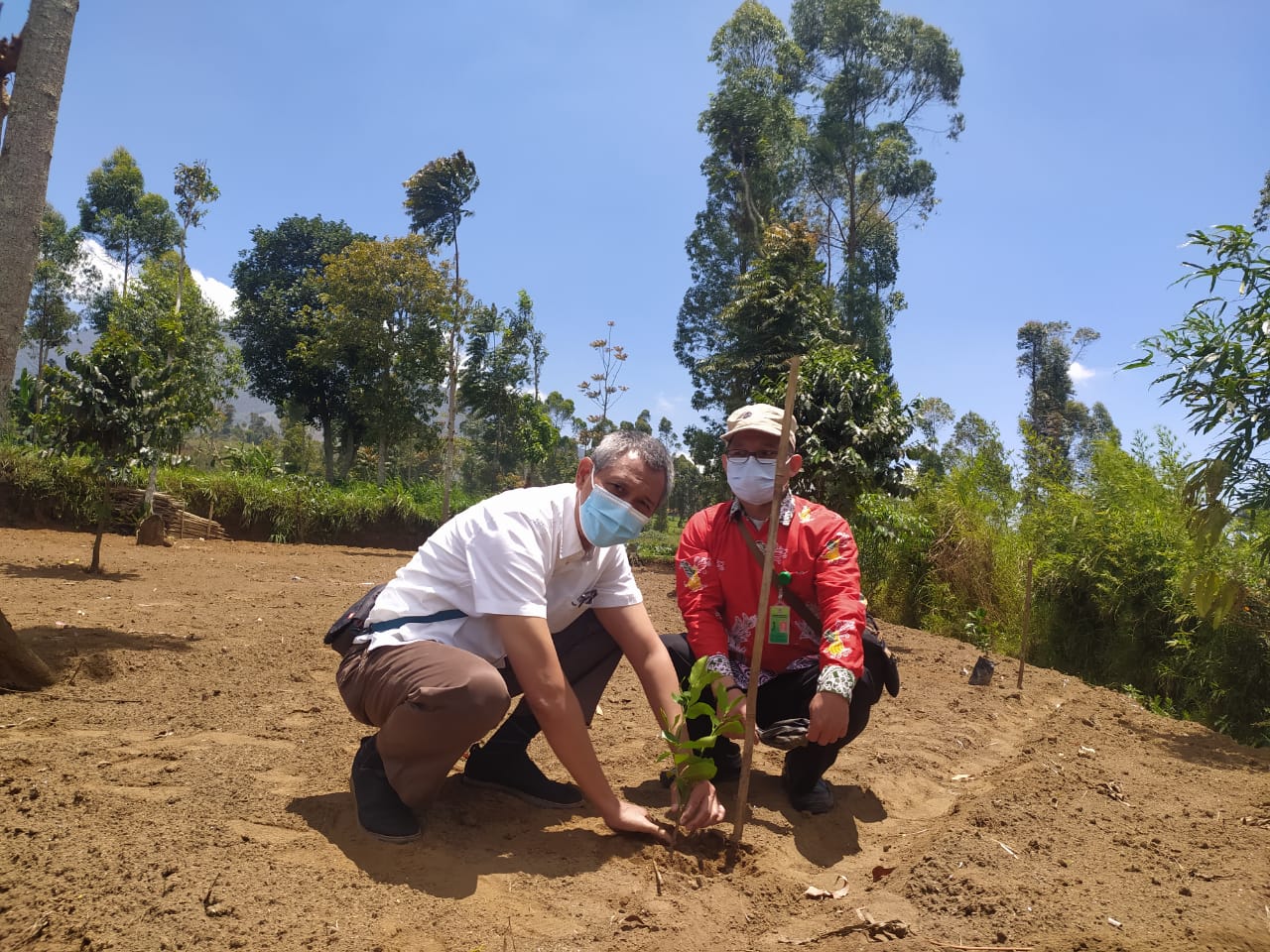  Herudoyo Ciptono bersama Direktur Perhutanan Sosial Perhutani Natalis Anas memberikan SK izinPemanfaatan Hutan Perhutanan Sosial