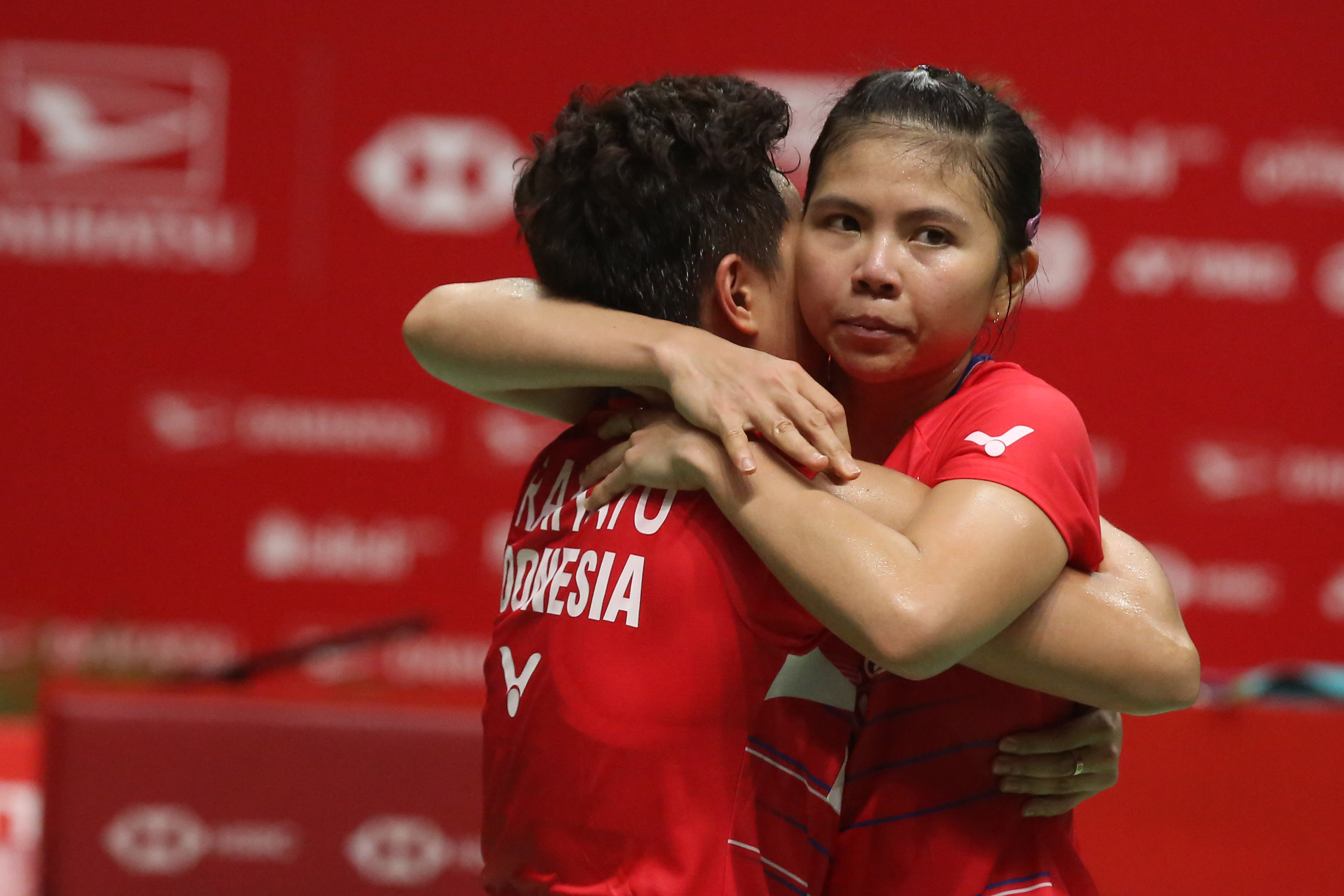 Pemain ganda putri Greysia Polii (kanan) tidak jadi mengikuti simulasi Piala Uber yang akan dimulai pada Rabu (9/9).