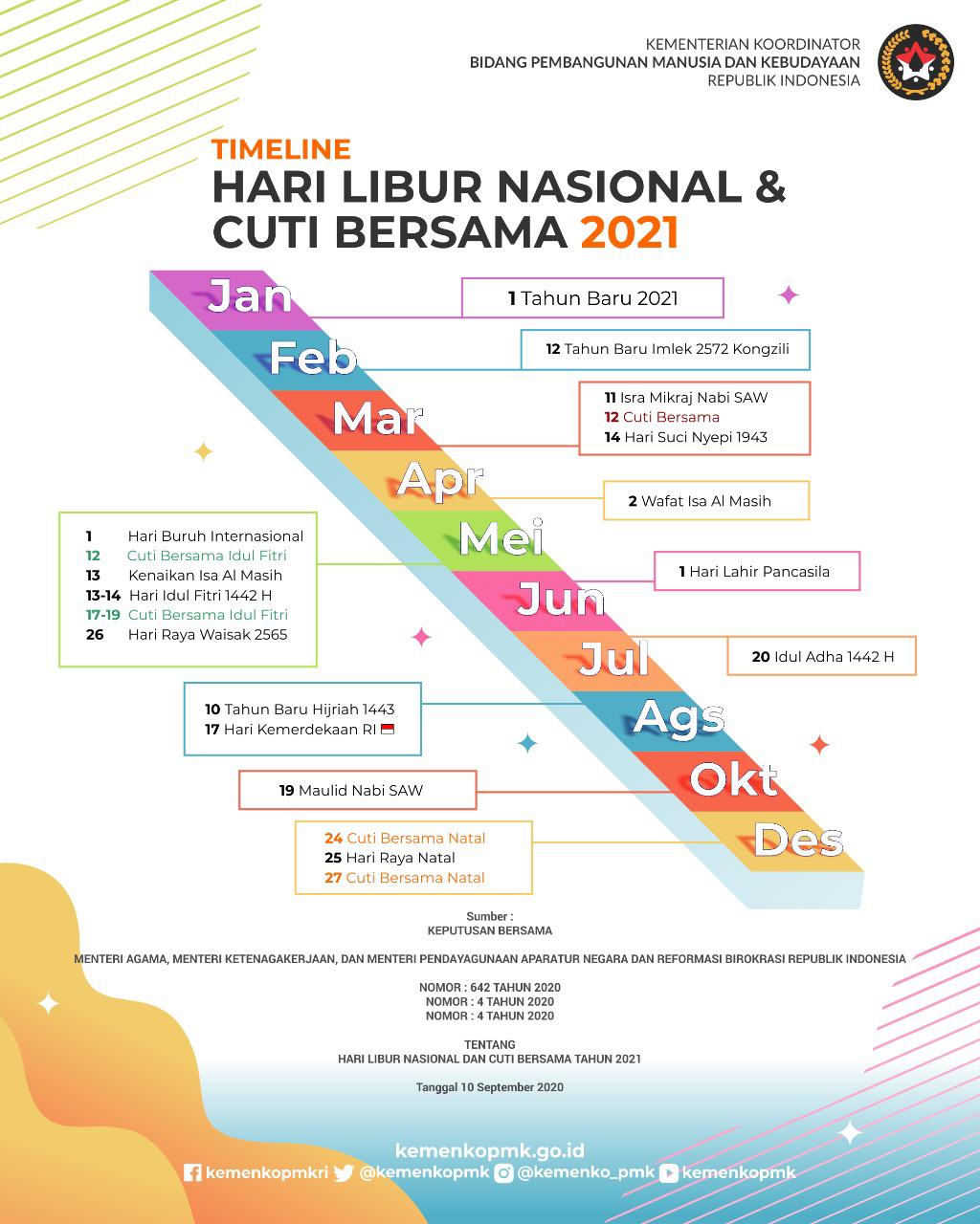 Kalender libur nasional dan cuti bersama 