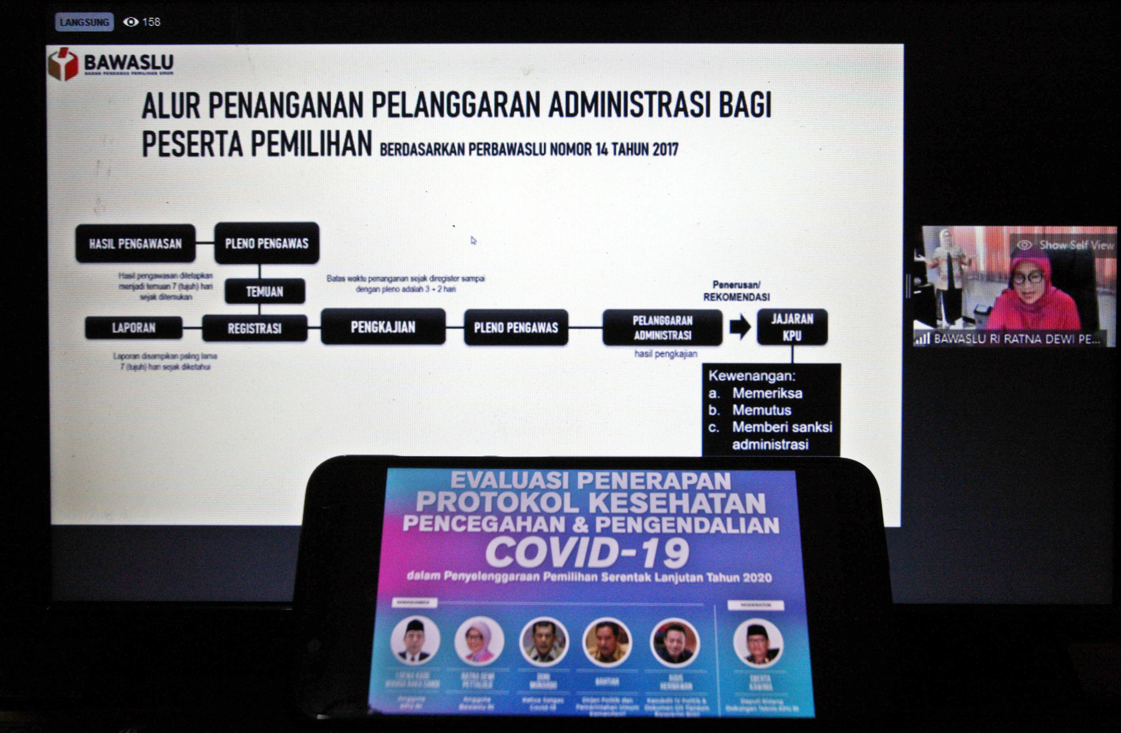Bawaslu memaparkan penanganan pelanggaran pilkada di tengah pandemi