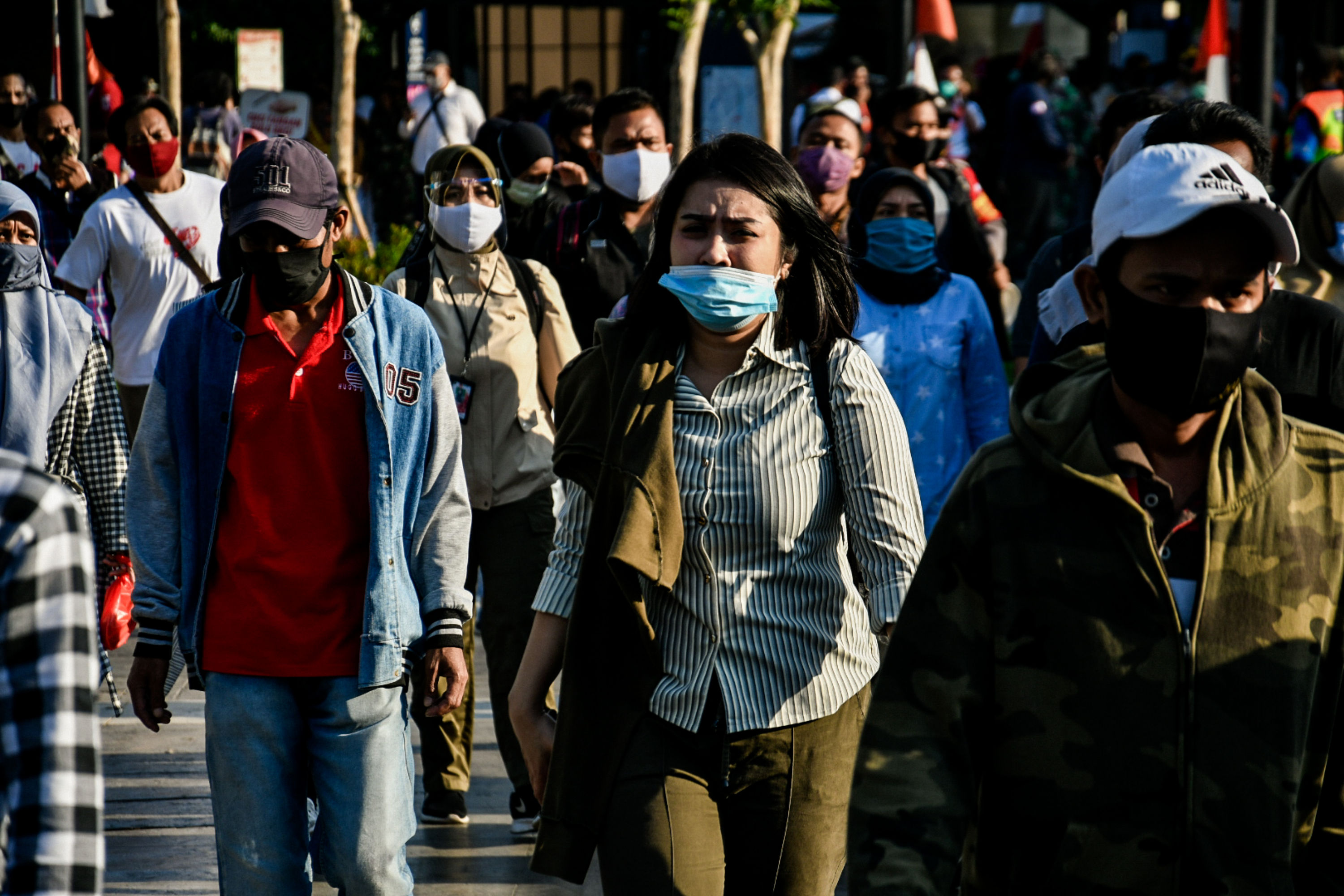 Pekerja di kawasan Tanah Abang